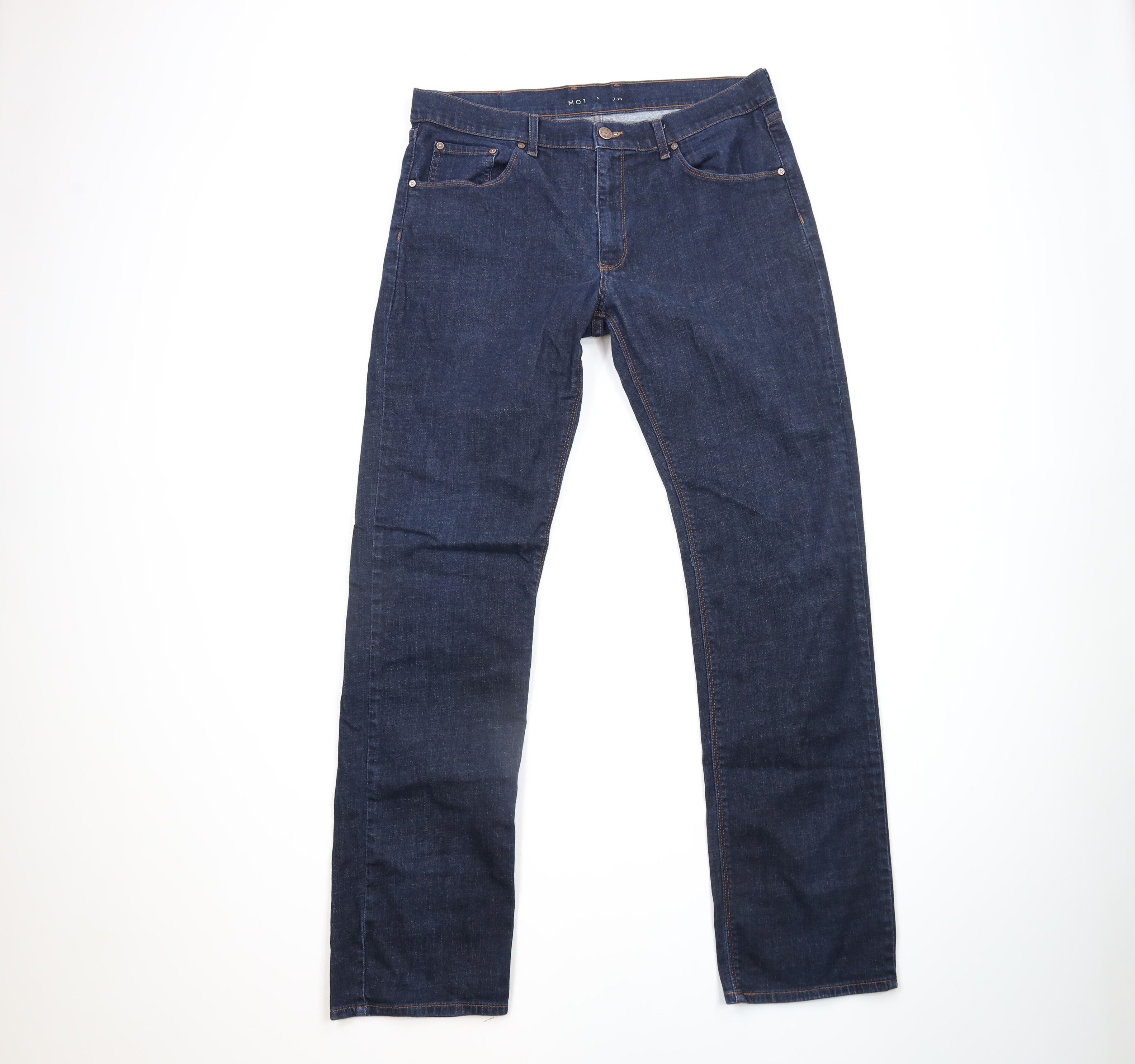 Mott Bow Stretch Slim Fit Leg Denim Jeans Pants Blue
