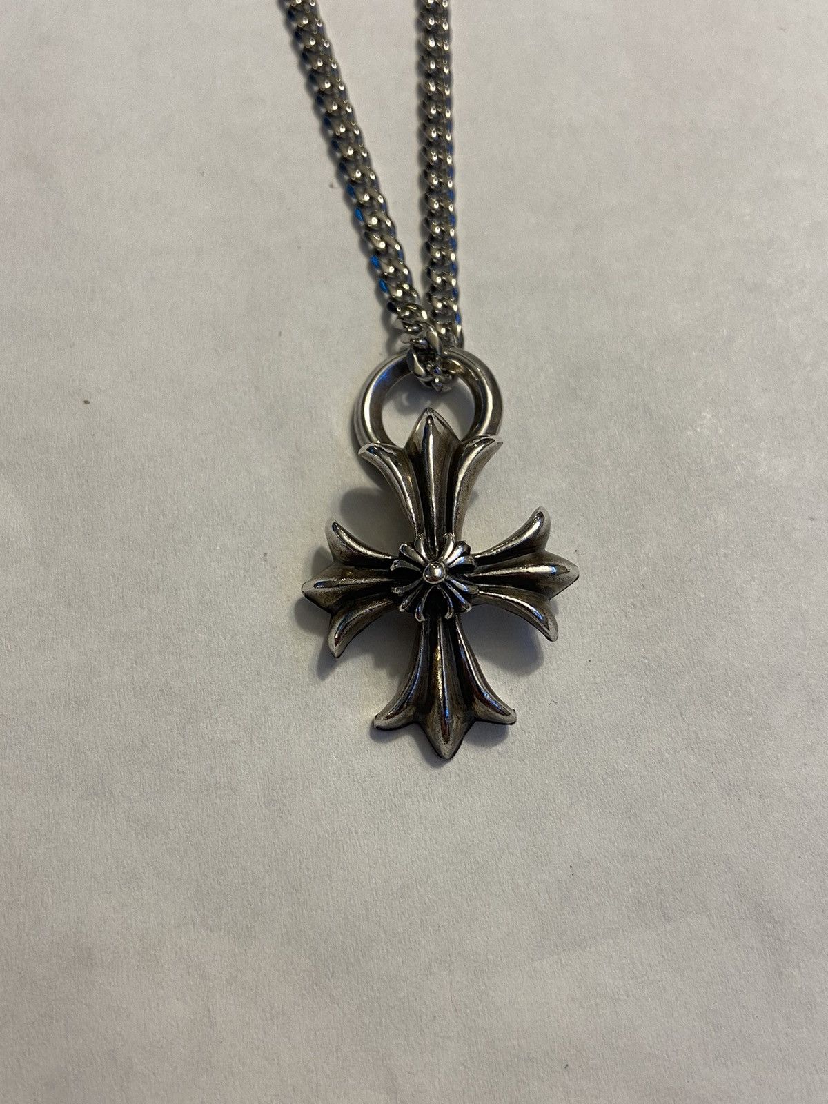 Chrome Hearts Double Cross Plus Pendant Cuban Chain Necklace