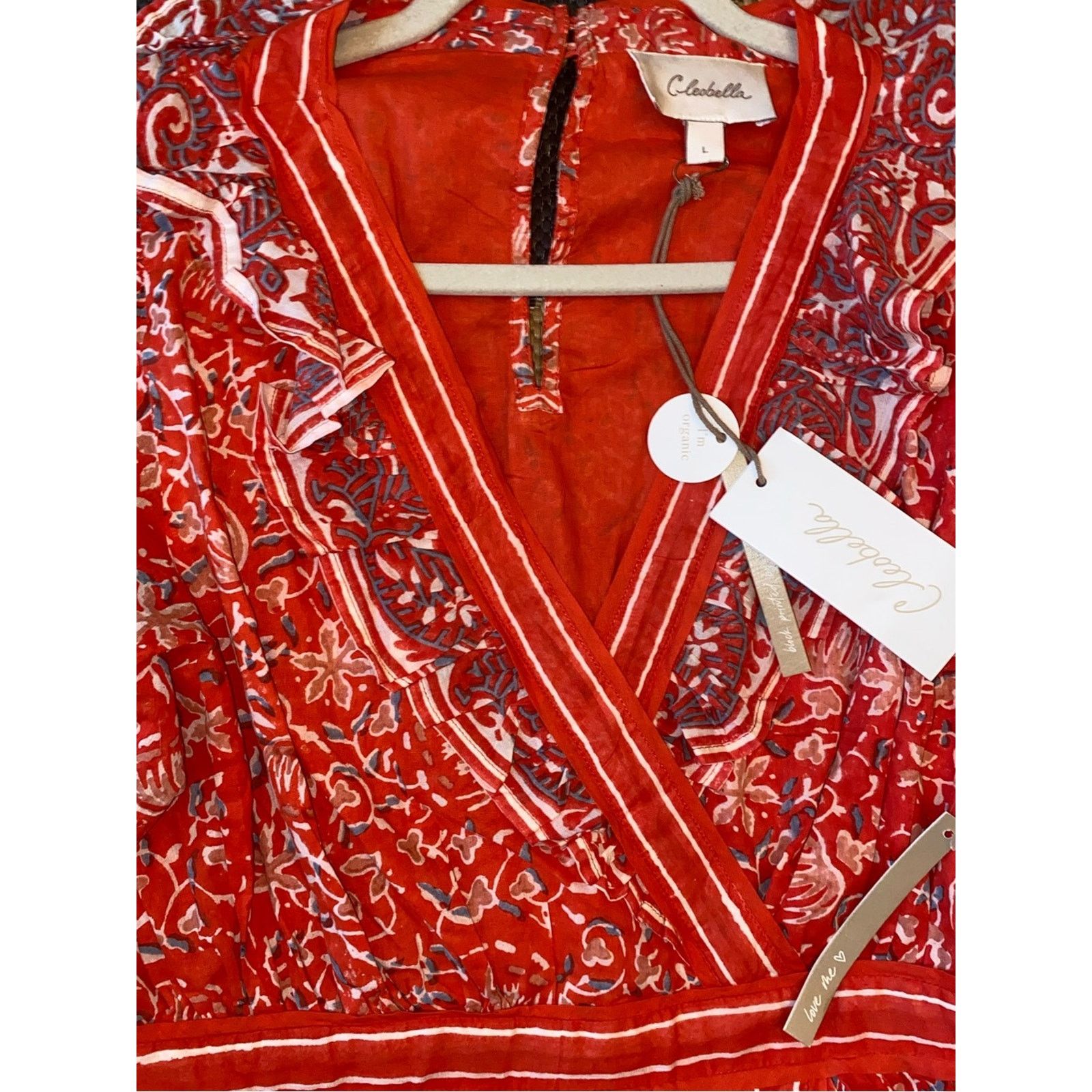 Cleobella New $218 Cleobella Blair RWB Boho Block Print Dress L Size L / US 10 / IT 46 - 9 Thumbnail