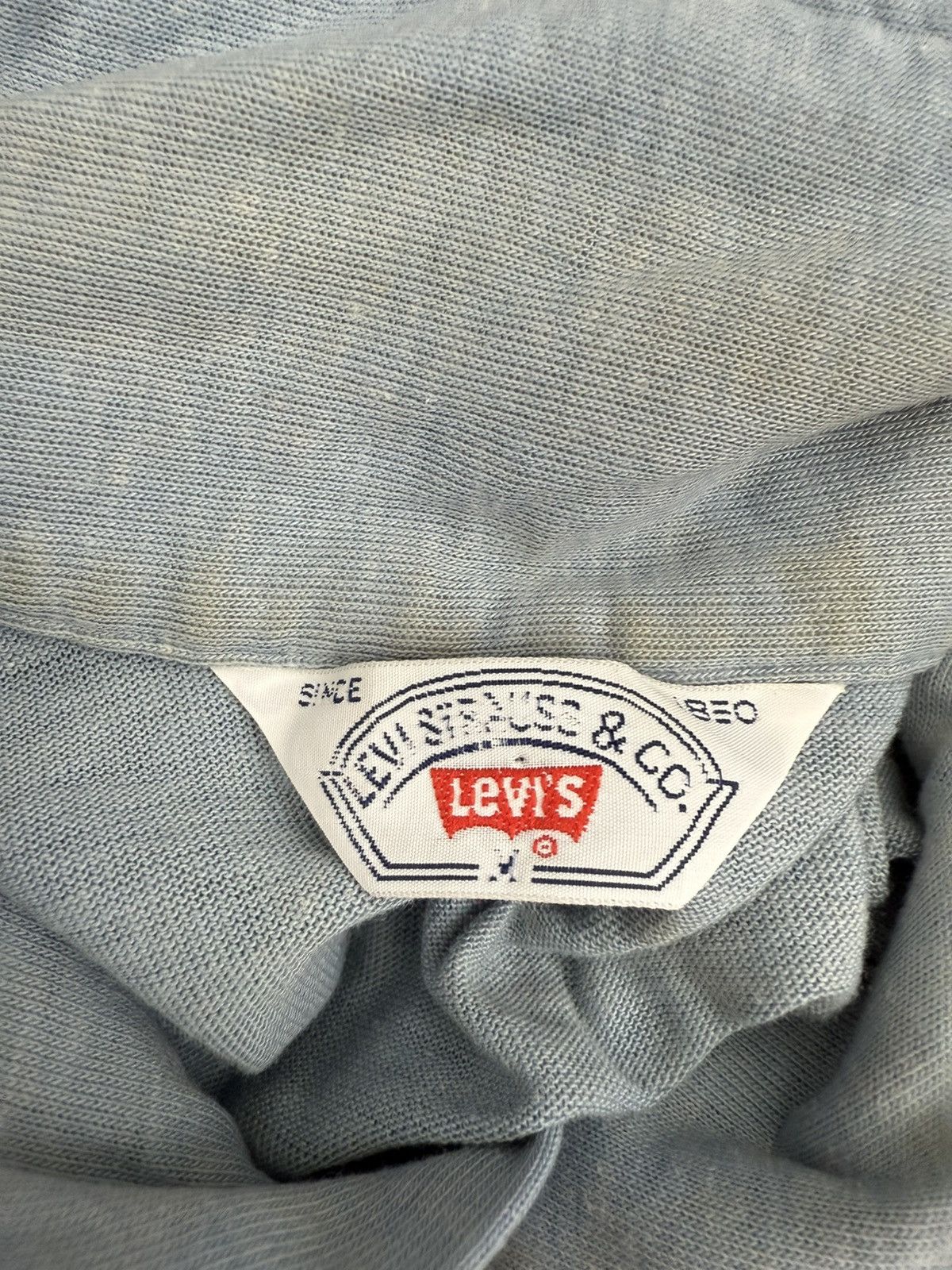 Levi's × Levi's Vintage Clothing × Vintage Vintage 80s Levis Polo Shirt Wood Button Stripe Size US M / EU 48-50 / 2 - 6 Thumbnail