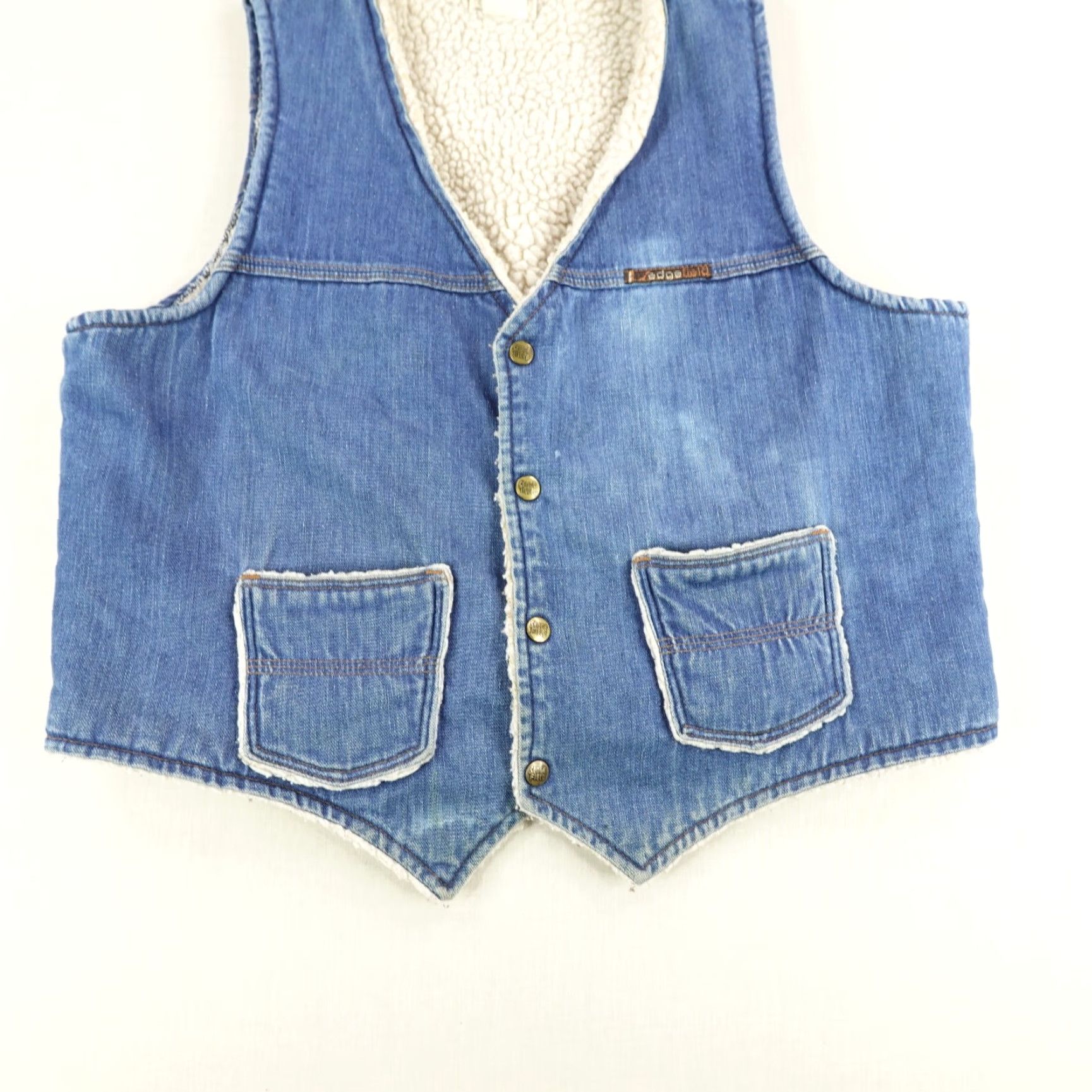 Denime Vintage Sedgefield Vest Men XL Denim Do Nothing Sherpa Lined Snap Up Western 70s Size US XL / EU 56 / 4 - 3 Thumbnail