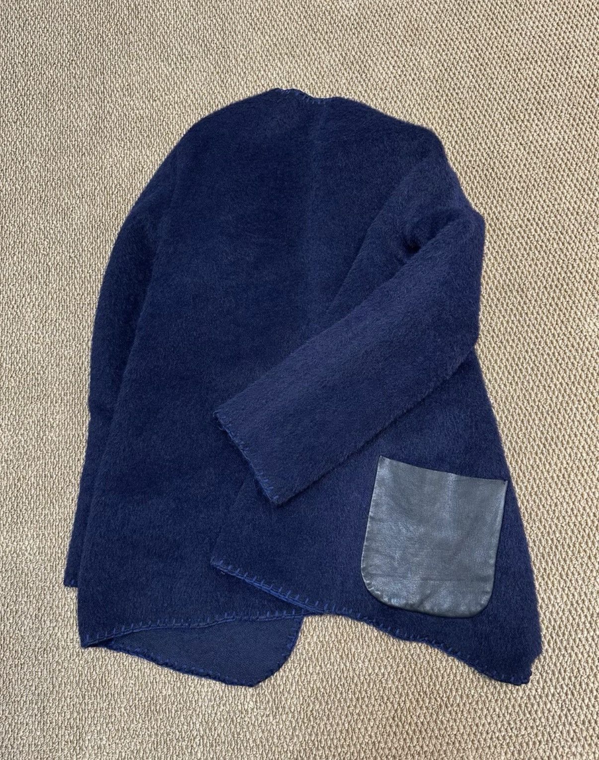 Bed j.w. Ford BED J.W. FORD Navy Alpaca Wool Collarless Jacket K23 Size US M / EU 48-50 / 2 - 6 Thumbnail