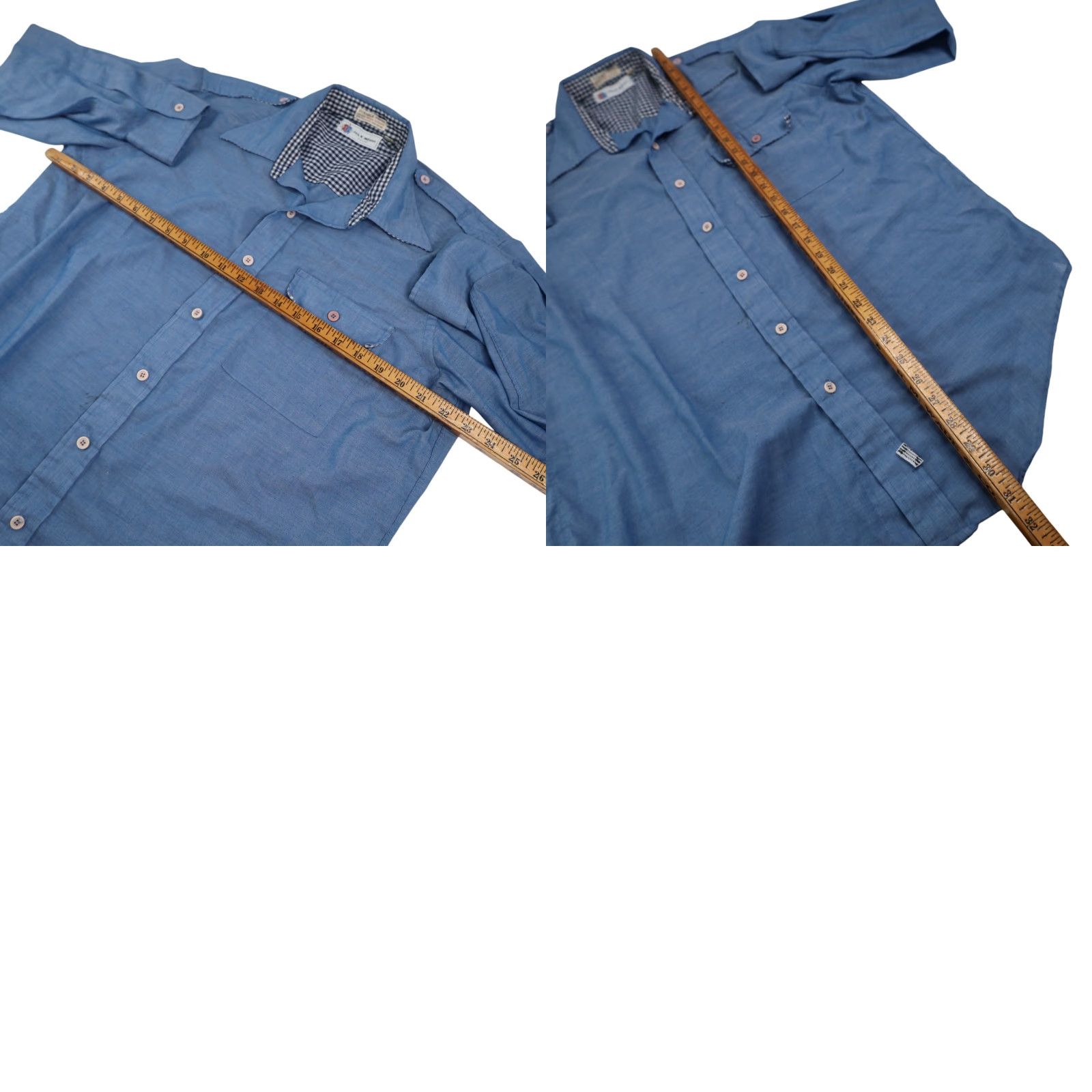 Wilson VINTAGE True 60s Jas. K. Wilson Chambray Work Shirt Blue Mens Large Sleeve Long Style Shirt Size US L / EU 52-54 / 3 - 8 Thumbnail