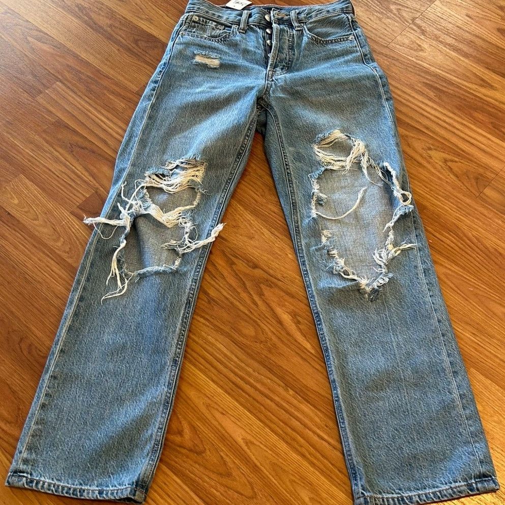 Aeropostale Vintage Aeropostale Distressed Blue Jeans - 90s Hip Hop XS Size 24" / US 00 / IT 34 - 2 Thumbnail