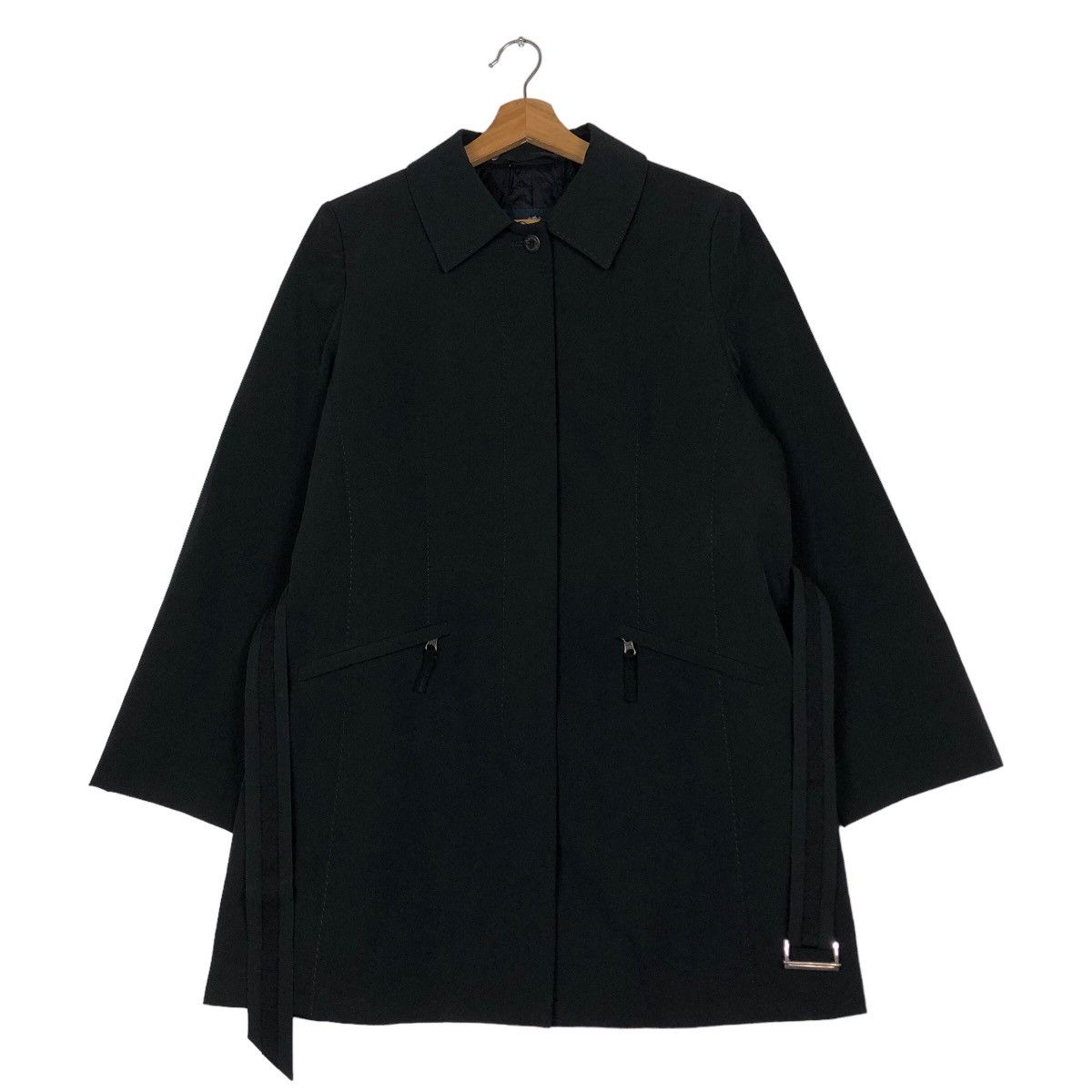 Vintage 🔥Rich Black - Fly Jacket Robed Aquascutum London Japan Made Size US M / EU 48-50 / 2 - 1 Thumbnail