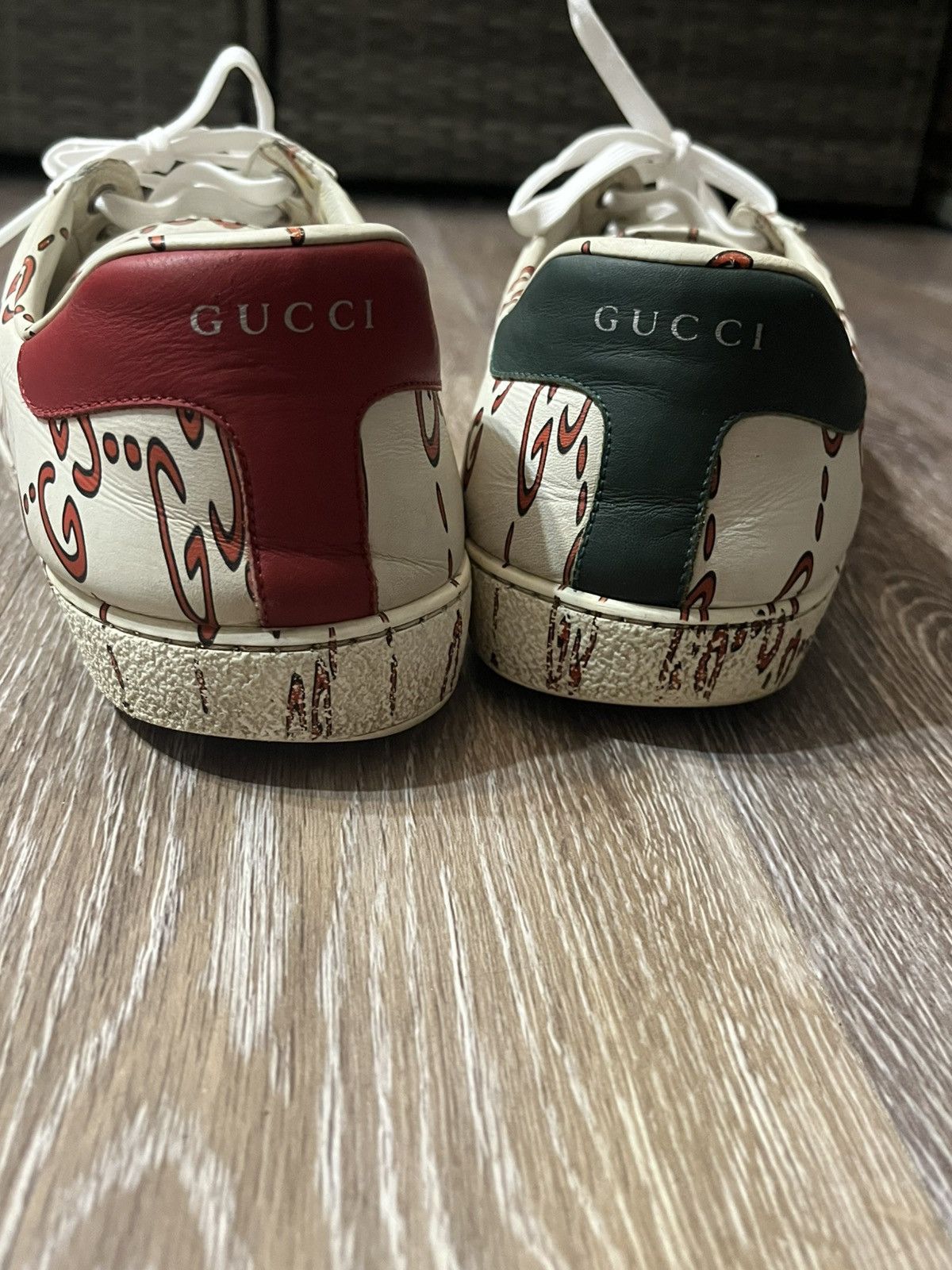 Gucci Gucci Ace White/RedMonogram Sneakers Red/Green Heel Size US 12 / EU 45 - 7 Thumbnail