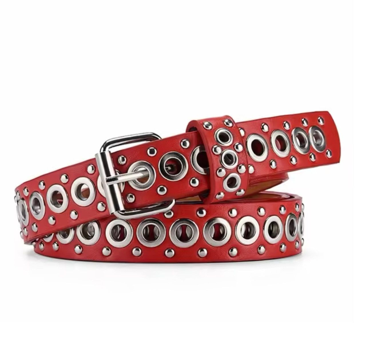 Japanese Brand × Vintage Outdoor y2k skull pu leather punk studded belt Size ONE SIZE - 3 Thumbnail