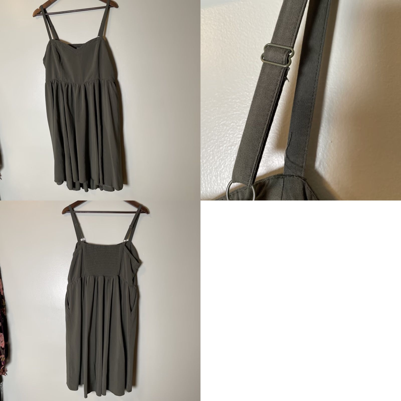 Torrid Torrid Sundress Olive Green Pockets Adjustable Straps Smocked Back Midi 100% Cotton Sleeveless Plus Size 1 Womens Size XS / US 0-2 / IT 36-38 - 8 Thumbnail