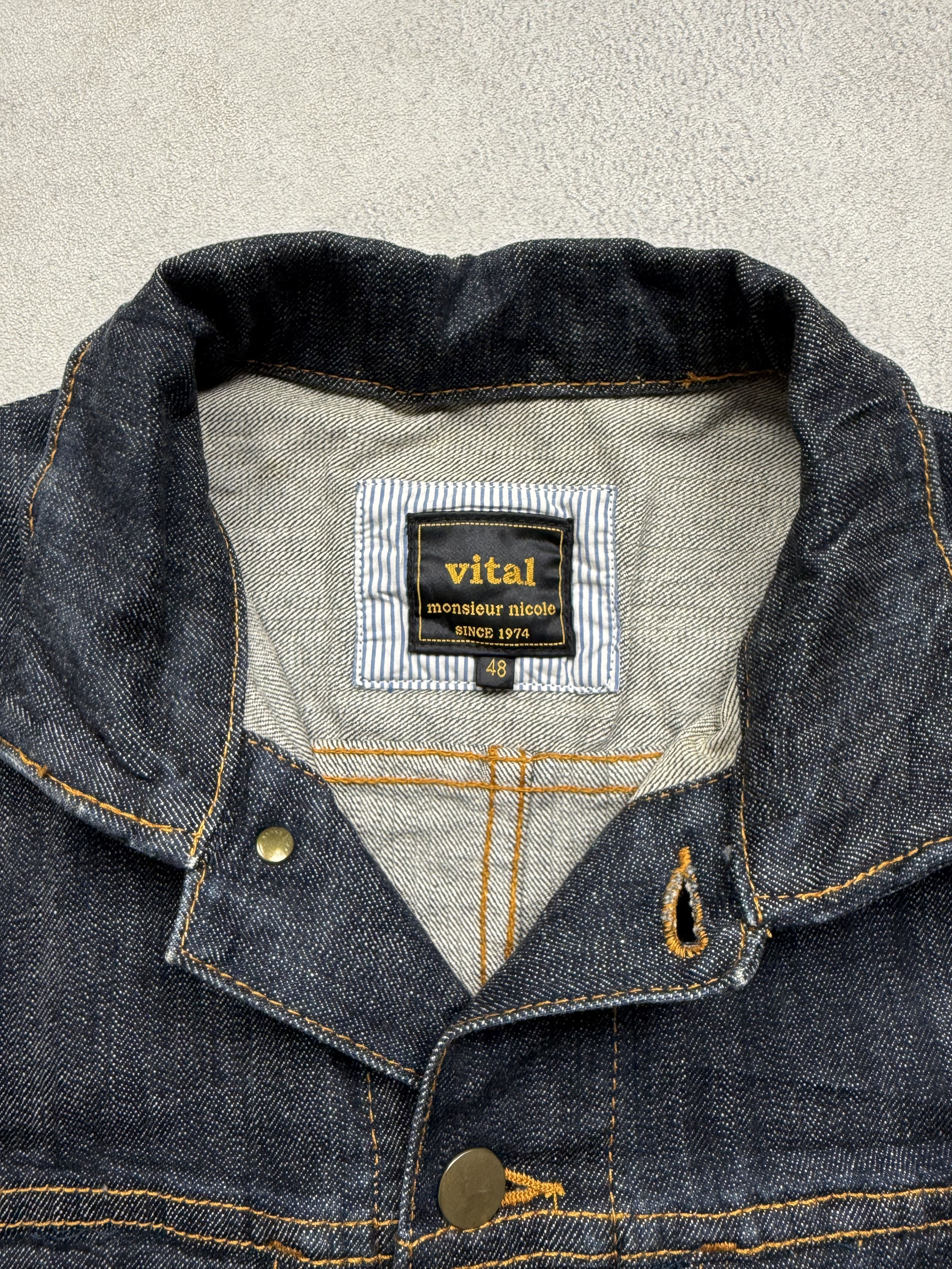 Japanese Brand VITAL Monsieur Nicole Mud Wash Denim Jacket Size US M / EU 48-50 / 2 - 5 Thumbnail
