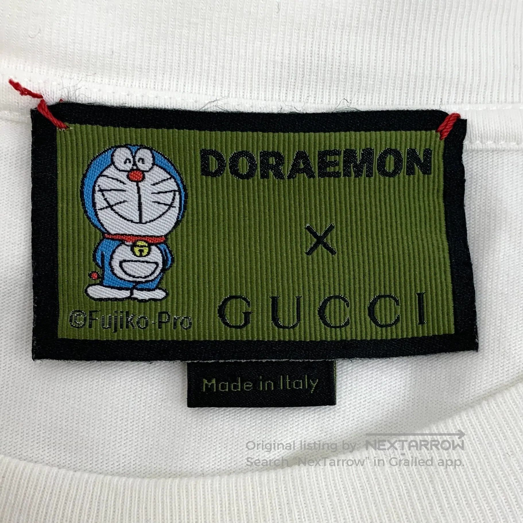 Gucci Guicci White Logo Letter Doraemon Printed Cotton Crew Neck Size US S / EU 44-46 / 1 - 6 Thumbnail