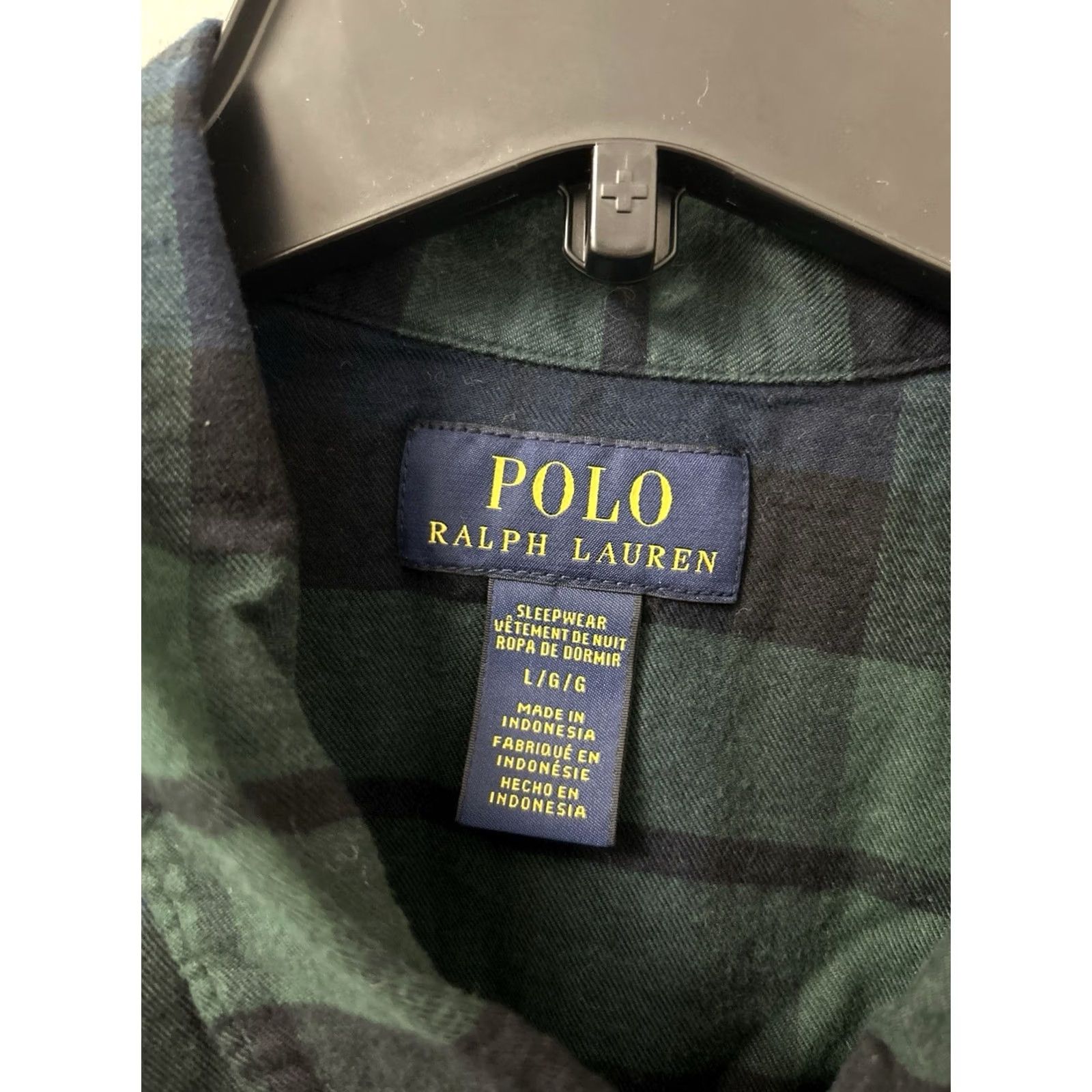 Polo Ralph Lauren VINTAGE Polo Ralph Lauren Sleepwear Shirt Mens L Green Navy Plaid Pony Logo Size US L / EU 52-54 / 3 - 6 Thumbnail