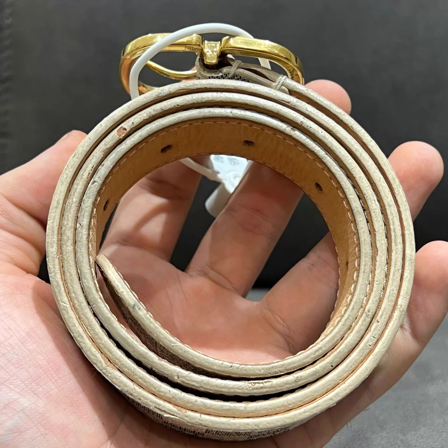 Louis Vuitton LOUIS VUITTON White Damier Belt 80 99 New Size ONE SIZE - 7 Thumbnail