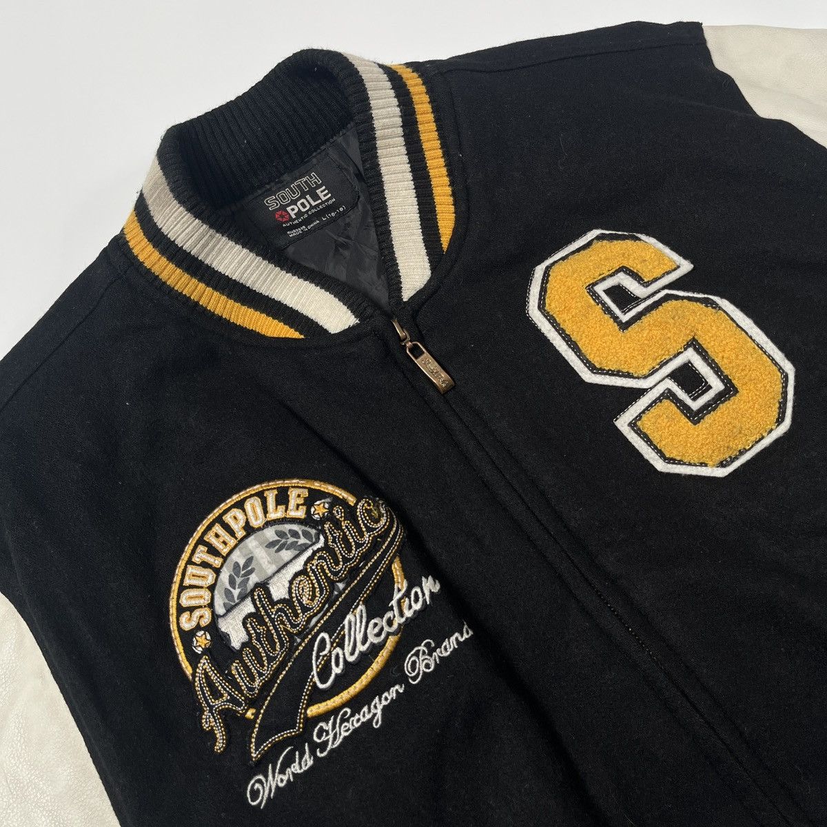 Southpole Southpole Varsity Wool & Leather Jacket Size US L / EU 52-54 / 3 - 5 Thumbnail