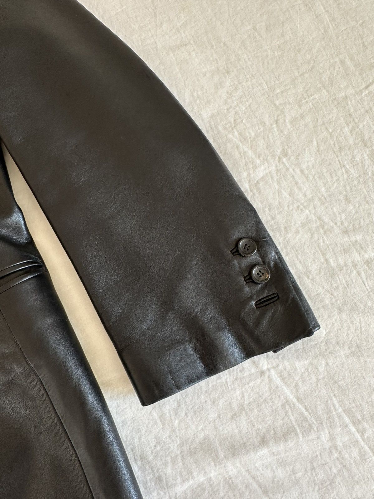 Gucci Gucci SS98 by Tom Ford Black Leather Blazer Size 48R - 11 Thumbnail