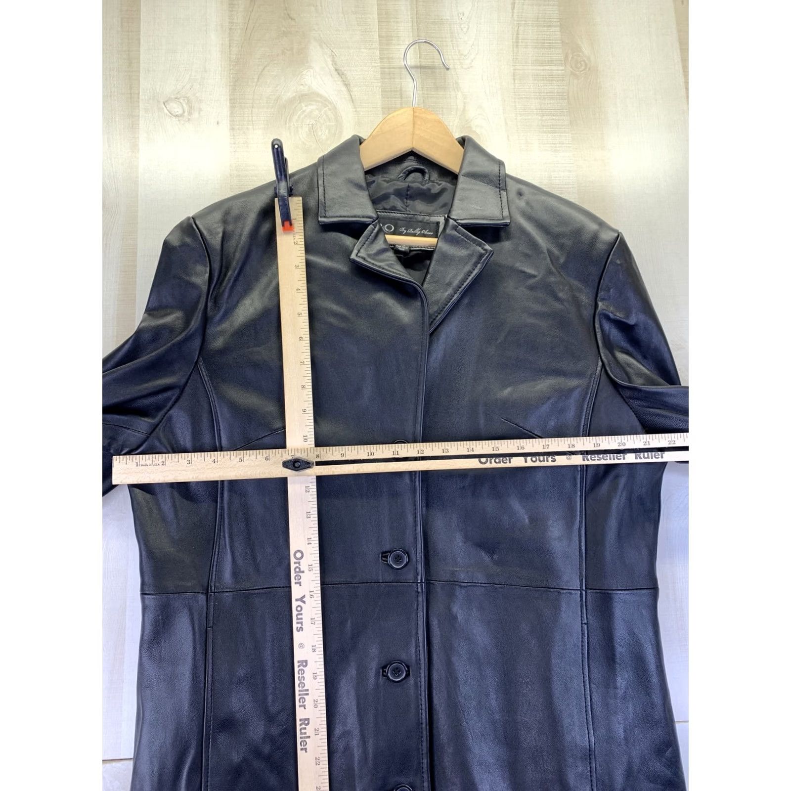Vintage R & O by Deilly Ohnes Black Genuine Leather Trenchcoat Women’s XL NWT Coat, Trench, Long Sleeve, Button Closure, Casua l, Fall Winter Spring, Women Size XL / US 12-14 / IT 48-50 - 4 Thumbnail