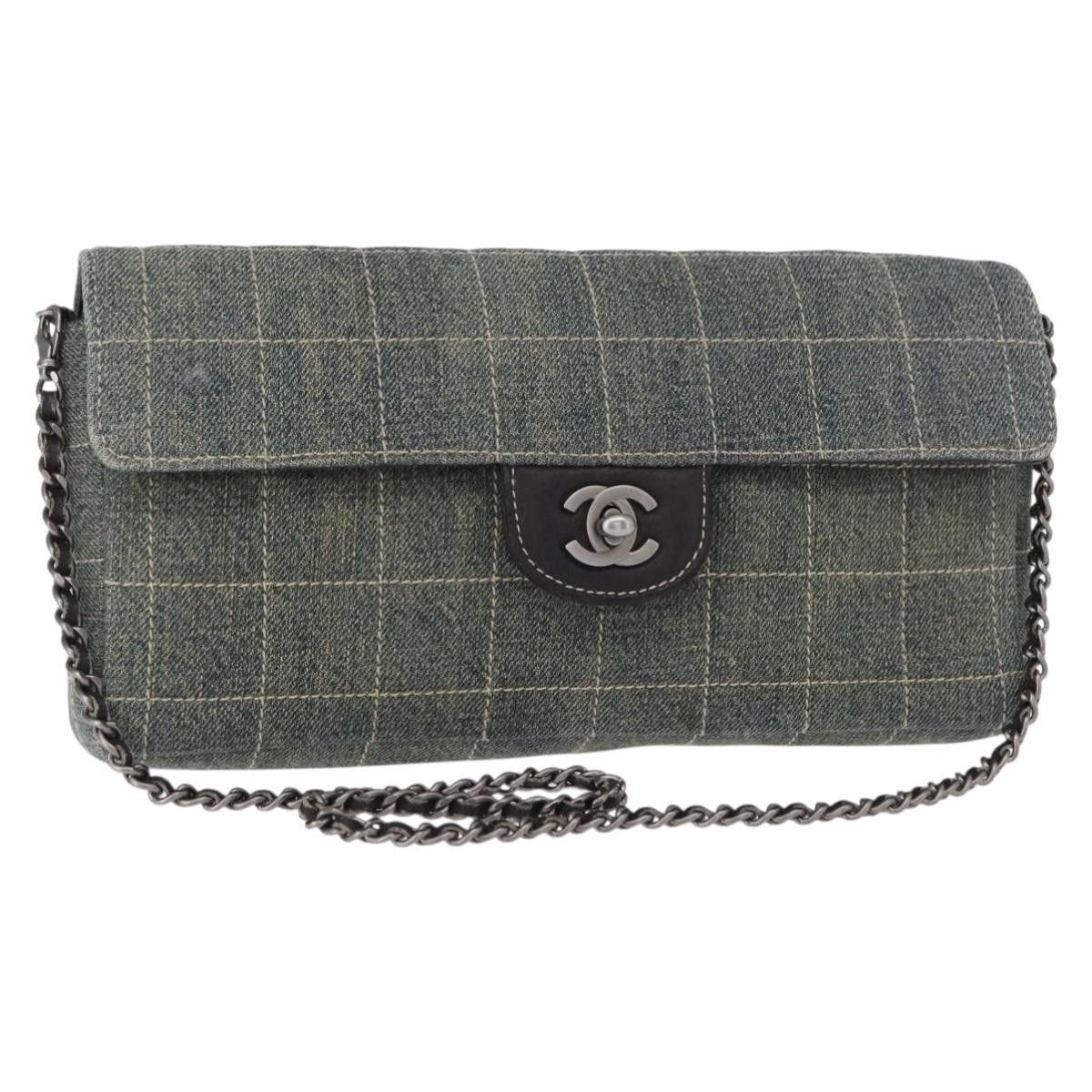 Chanel Chanel Chocolate Bar Flap Bag Quilted Denim Size ONE SIZE - 1 Thumbnail