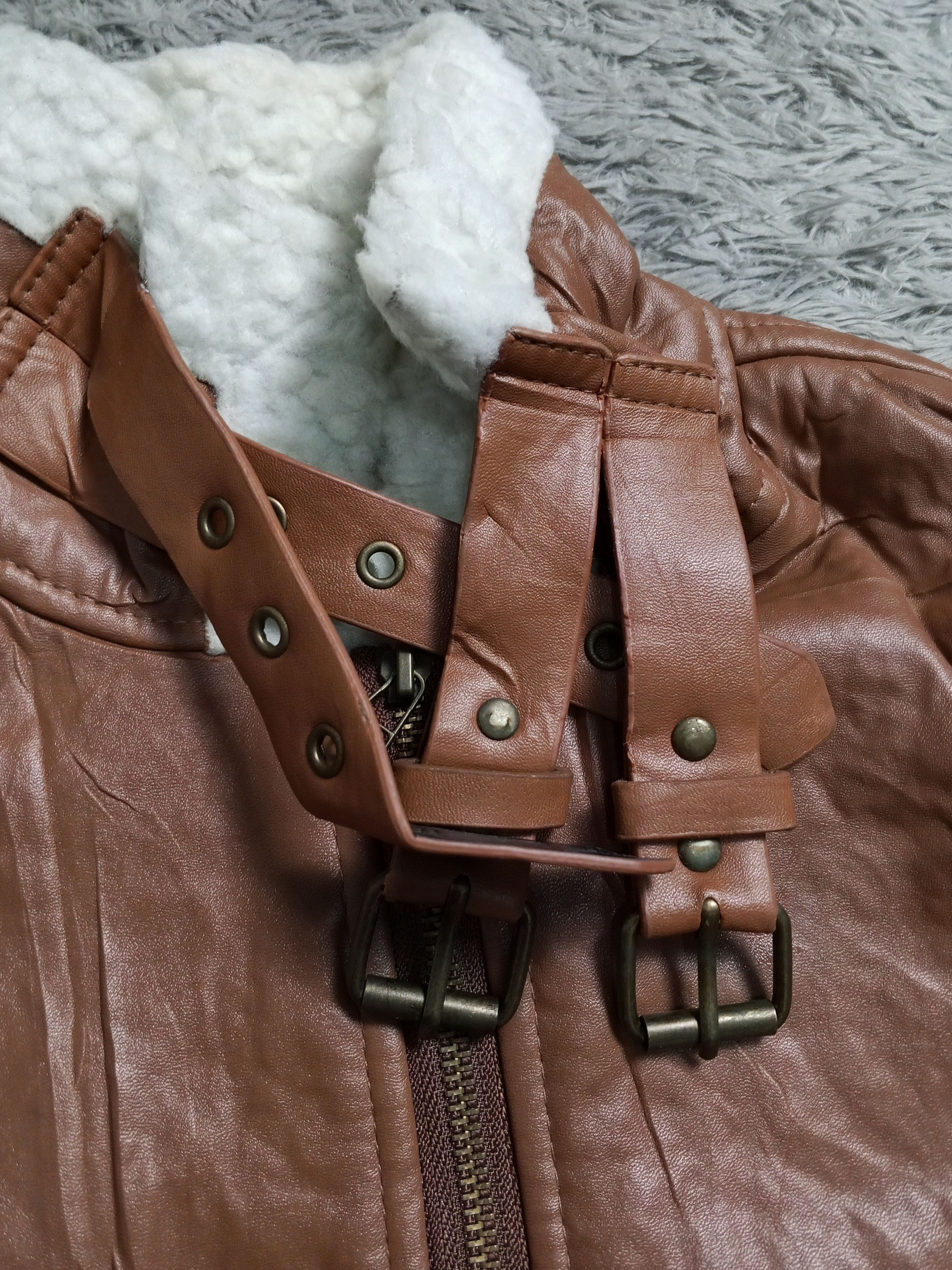 Japanese Brand Vintage Leather Sherpa Jacket Size US L / EU 52-54 / 3 - 6 Thumbnail
