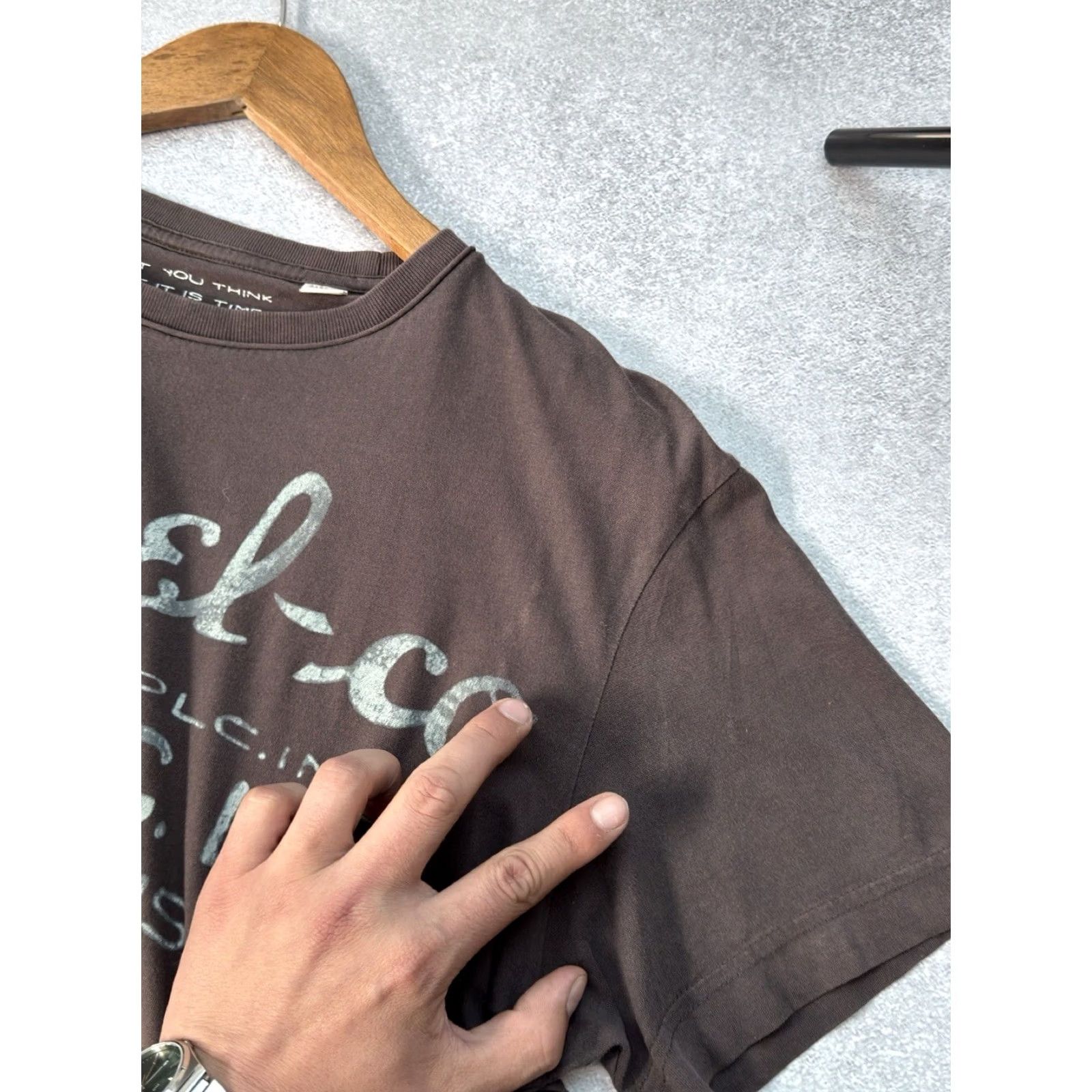 Diesel DIESEL VINTAGE T-Shirt BIG LOGO Y2K BROWN/GRAY XL Men Size US XL / EU 56 / 4 - 4 Thumbnail