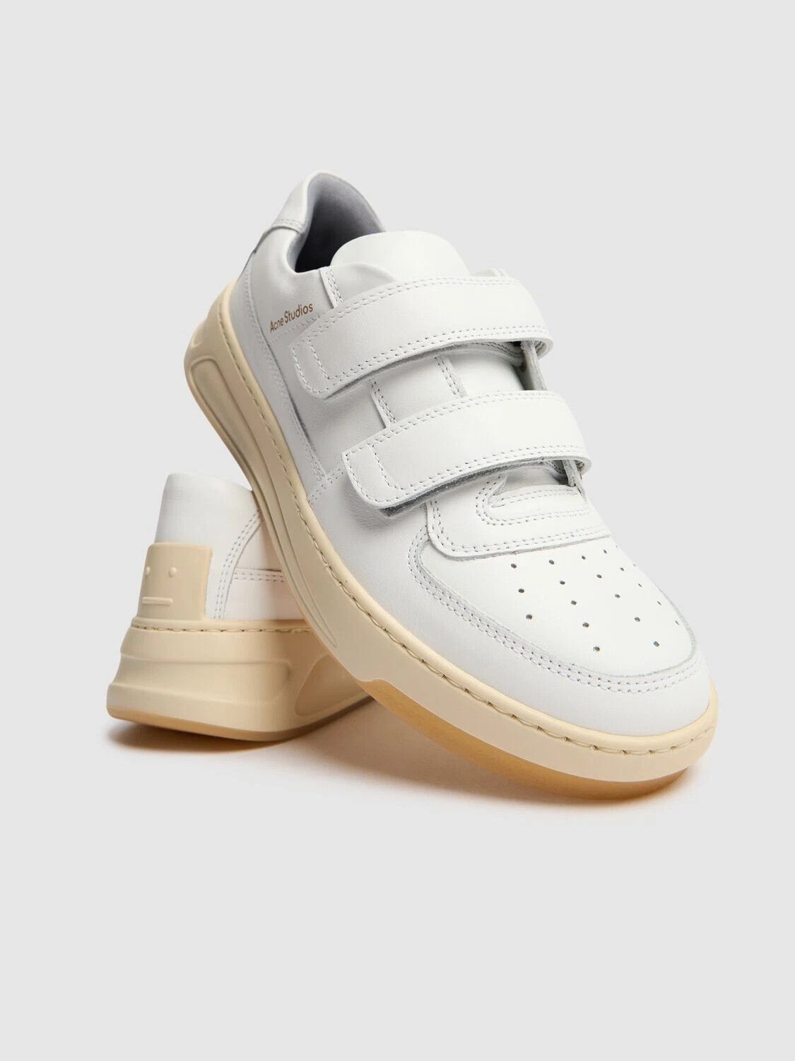 Acne Studios ACNE STUDIOS Steffey $540 White Leather Strap Sneakers New Size US 7 / IT 37 - 5 Thumbnail