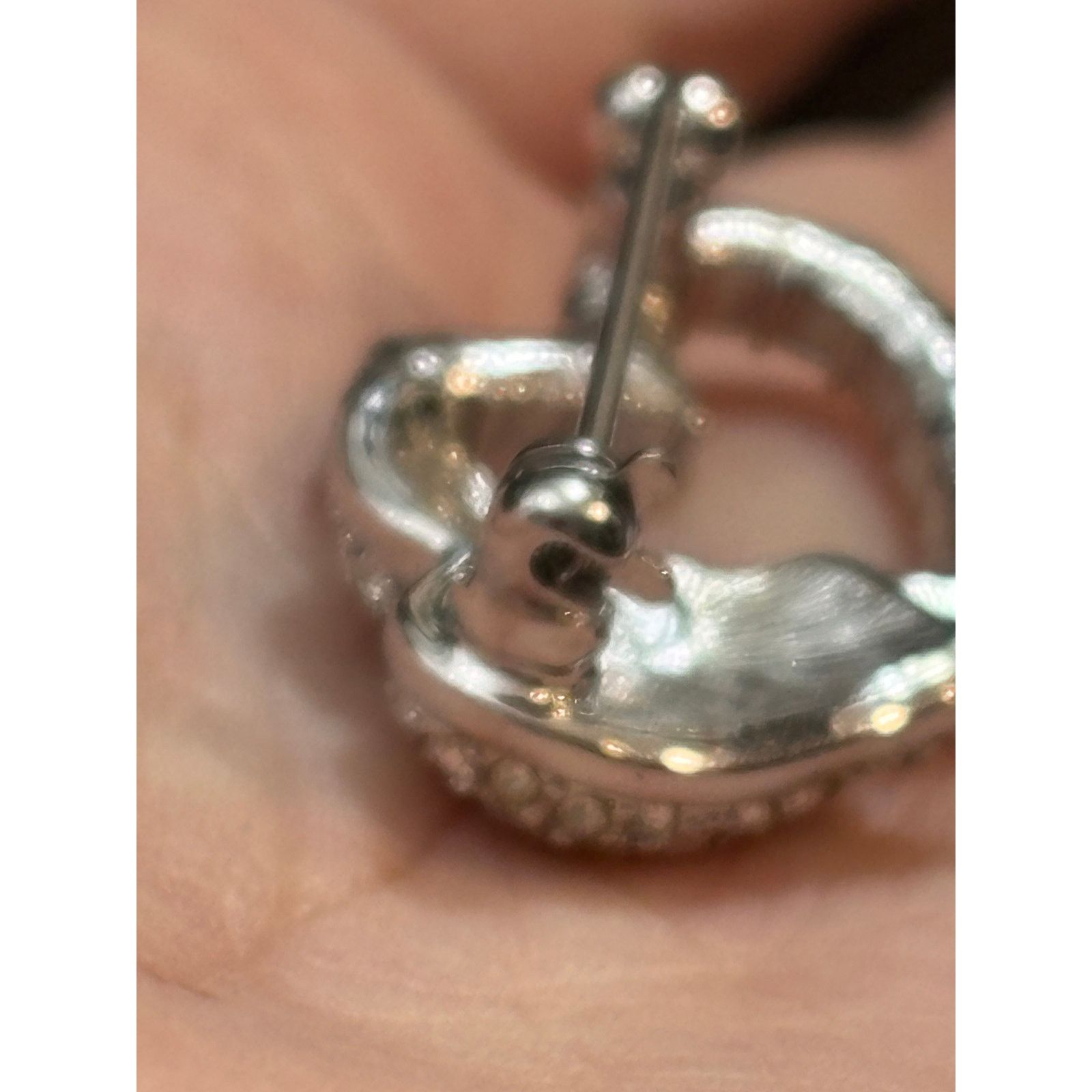 Swarovski Swarovski Double Heart Crystal Brooch Silver Tone Size ONE SIZE - 6 Thumbnail
