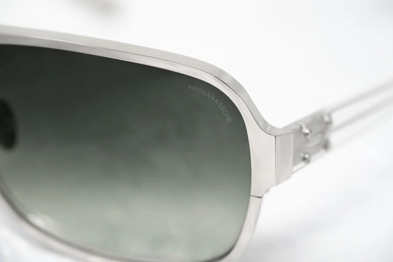 Kris Van Assche Kris Van Assche Sunglasses Rectangular Silver and Green Size ONE SIZE - 7 Thumbnail