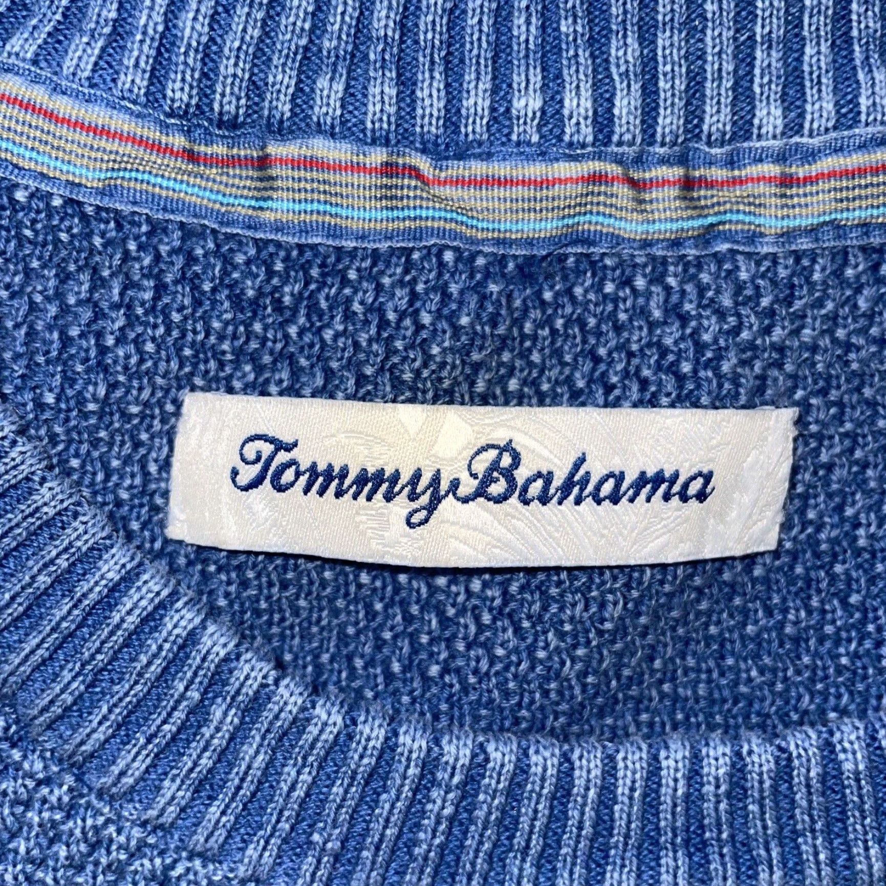 Tommy Bahama VINTAGE Tommy Bahama Men's Sweater Pullover XL Blue 80s 90s Size US XL / EU 56 / 4 - 3 Thumbnail