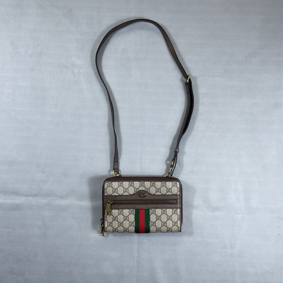 Gucci Ophidia Double Zip Crossbody Bag GG Coated Canvas Small Size ONE SIZE - 1 Thumbnail