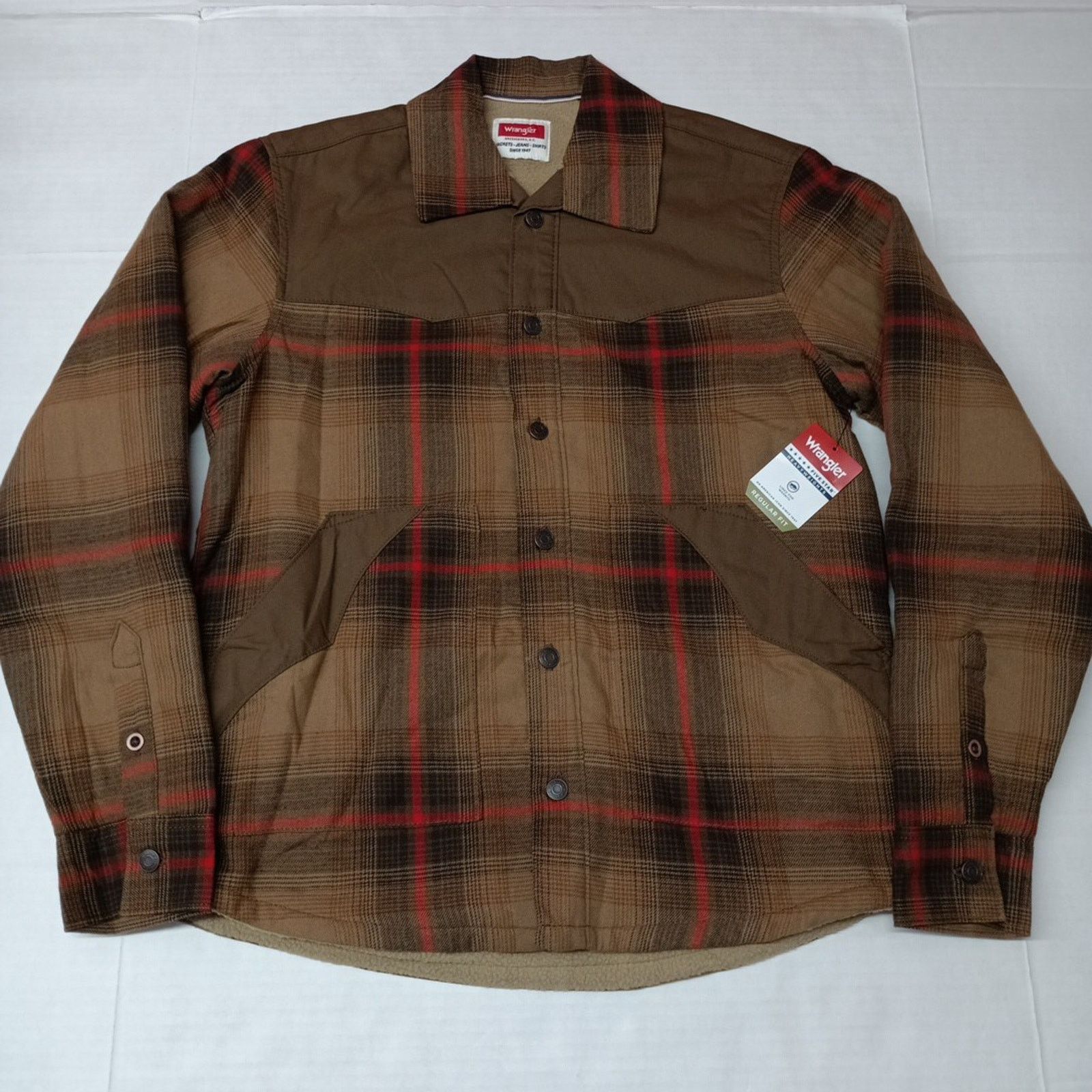 Wrangler Wrangler Big Men's Heavyweight Shacket Jacket Men's S Brown Size US S / EU 44-46 / 1 - 1 Thumbnail