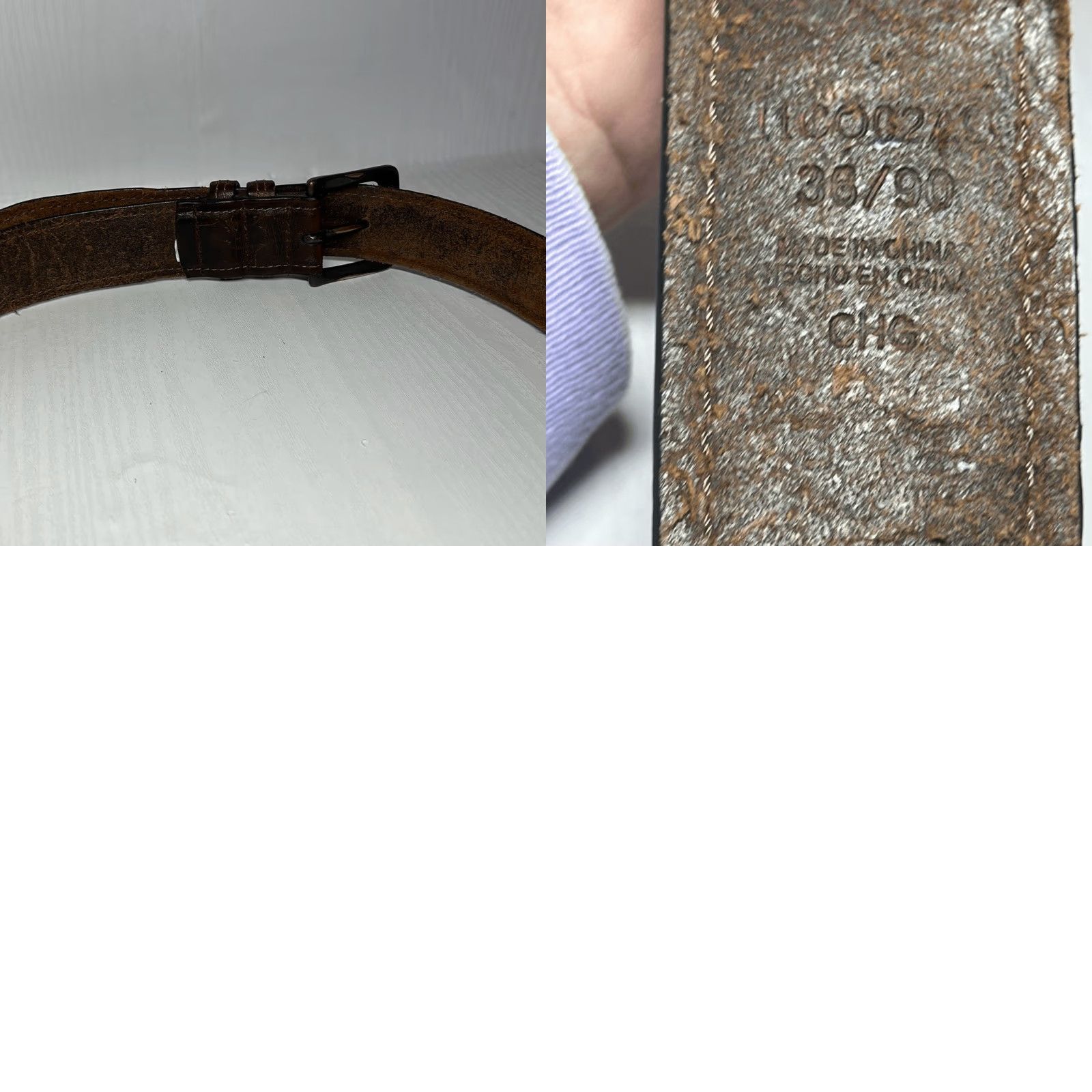 Vintage Columbia Belt Mens Double Loop Casual Dress with Single Prong Buckle for Jeans Khakis 36 Brown Brown 43” Belt Size US 36 / EU 52 - 8 Thumbnail