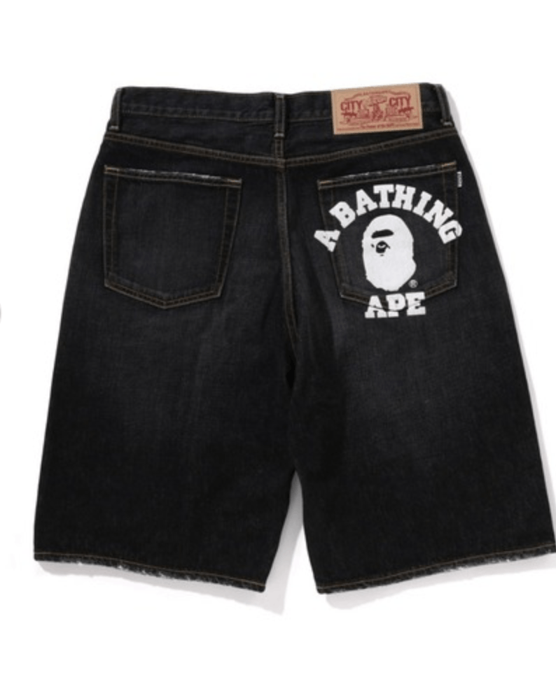 Number (N)ine bape ape COLLEGE RELAXED FIT 13 OZ DENIM SHORTS Size US 36 / EU 52 - 1 Thumbnail
