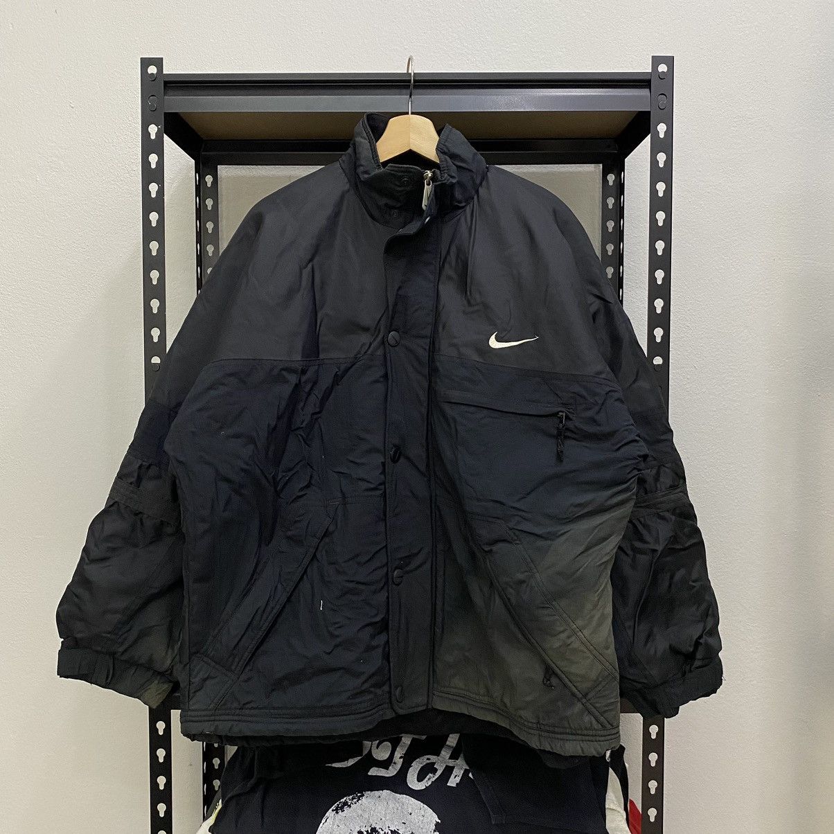 Nike × Vintage Vintage Nike Mini Swoosh Embroidery Jacket Windbreaker Size US XL / EU 56 / 4 - 1 Thumbnail