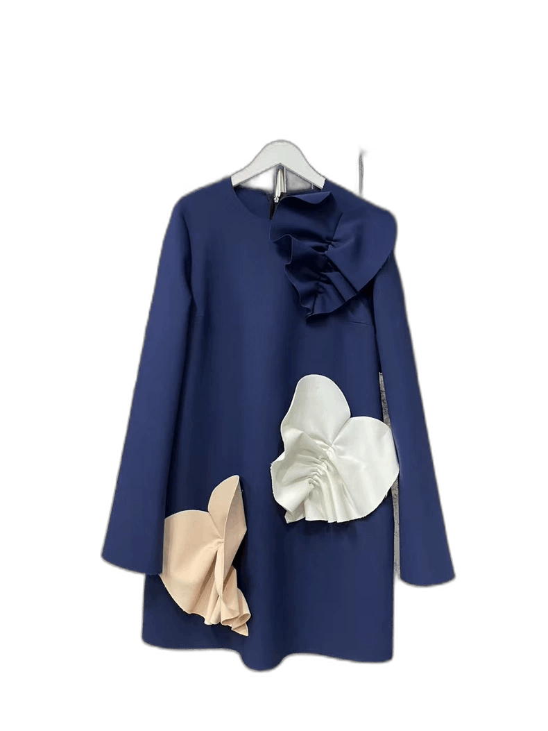 MSGM MSGM Dress with Ruffles and Floral Accents-yf Size US 40 / EU 56 - 1 Thumbnail