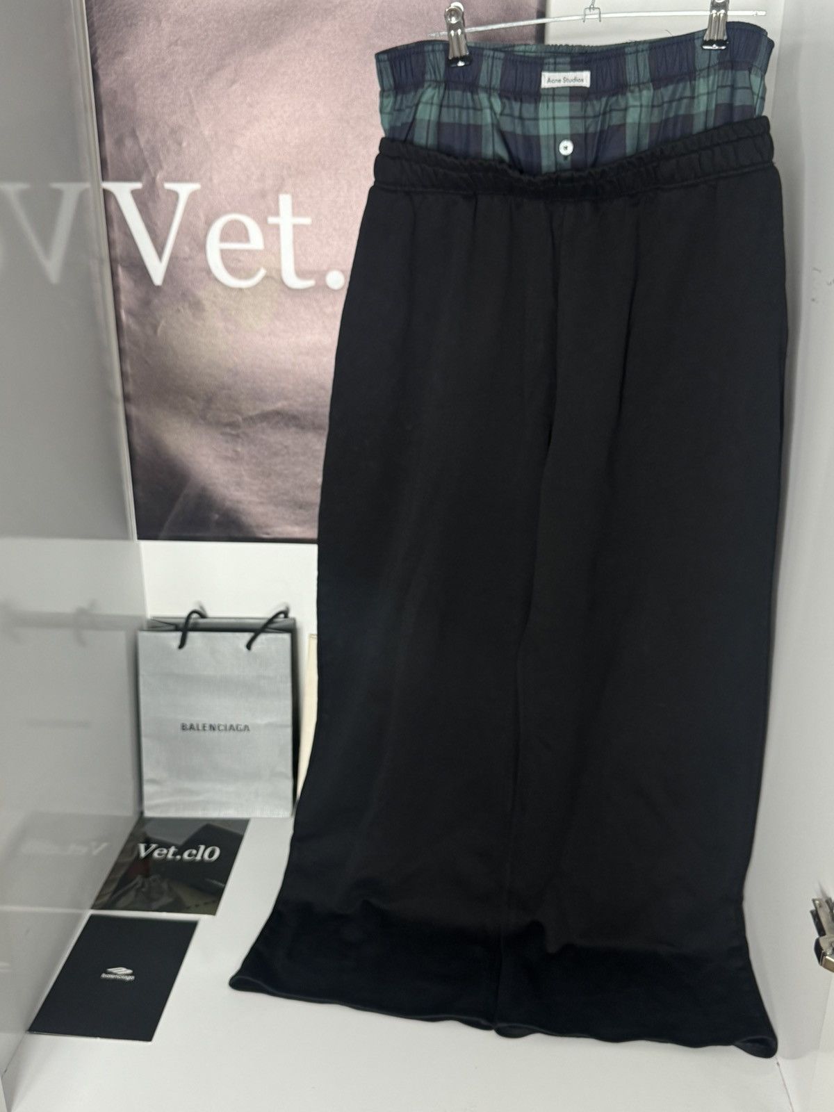 Acne Studios ✅ Acne Studios Double Waist Sweatpants Black Blue S Size US 32 / EU 48 - 2 Thumbnail