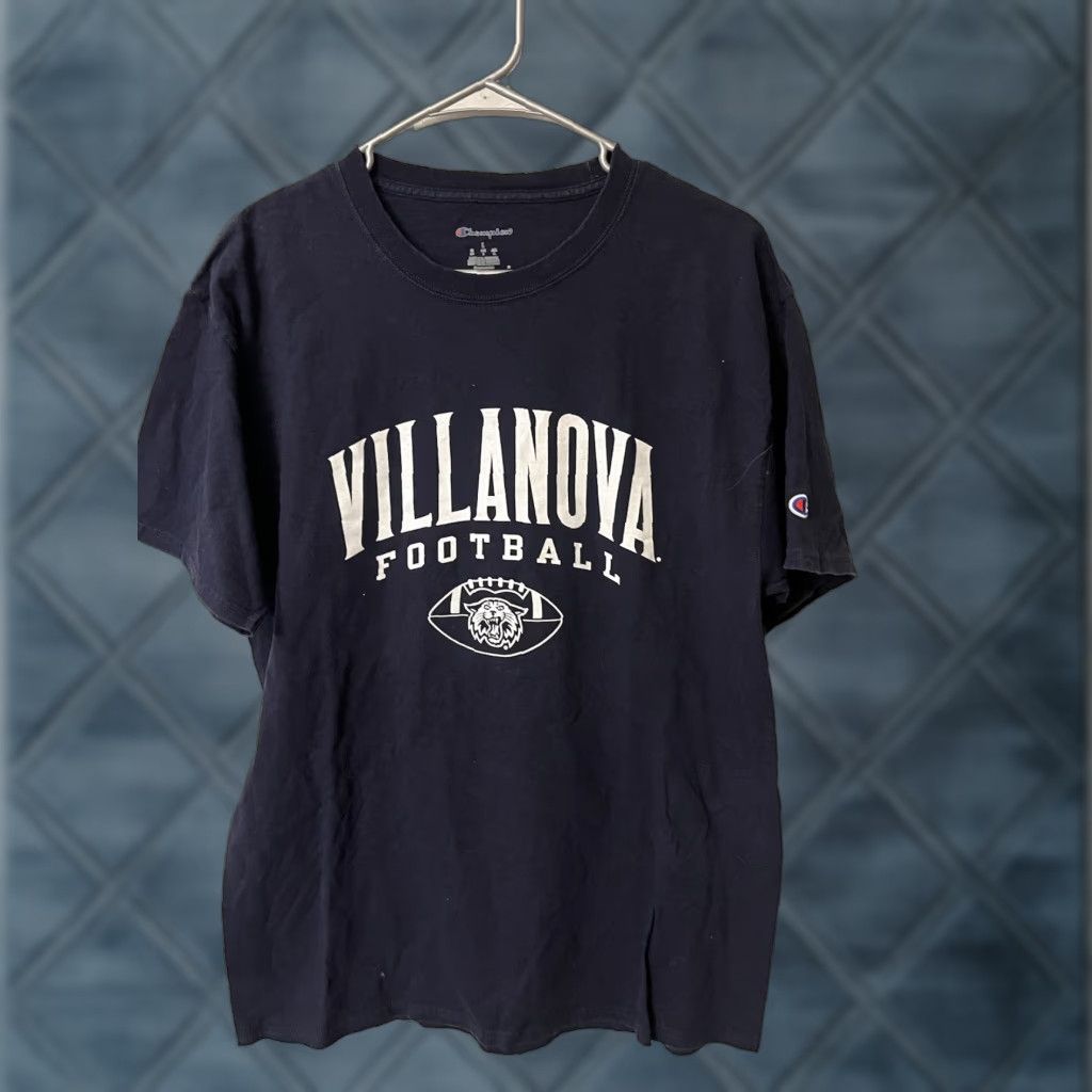 Champion VINTAGE Champion Villanova Football Wildcats Champion T-Shirt Short Sleeve Blue Large Mens Vintage 2000-2009 Sports University Size US L / EU 52-54 / 3 - 1 Thumbnail