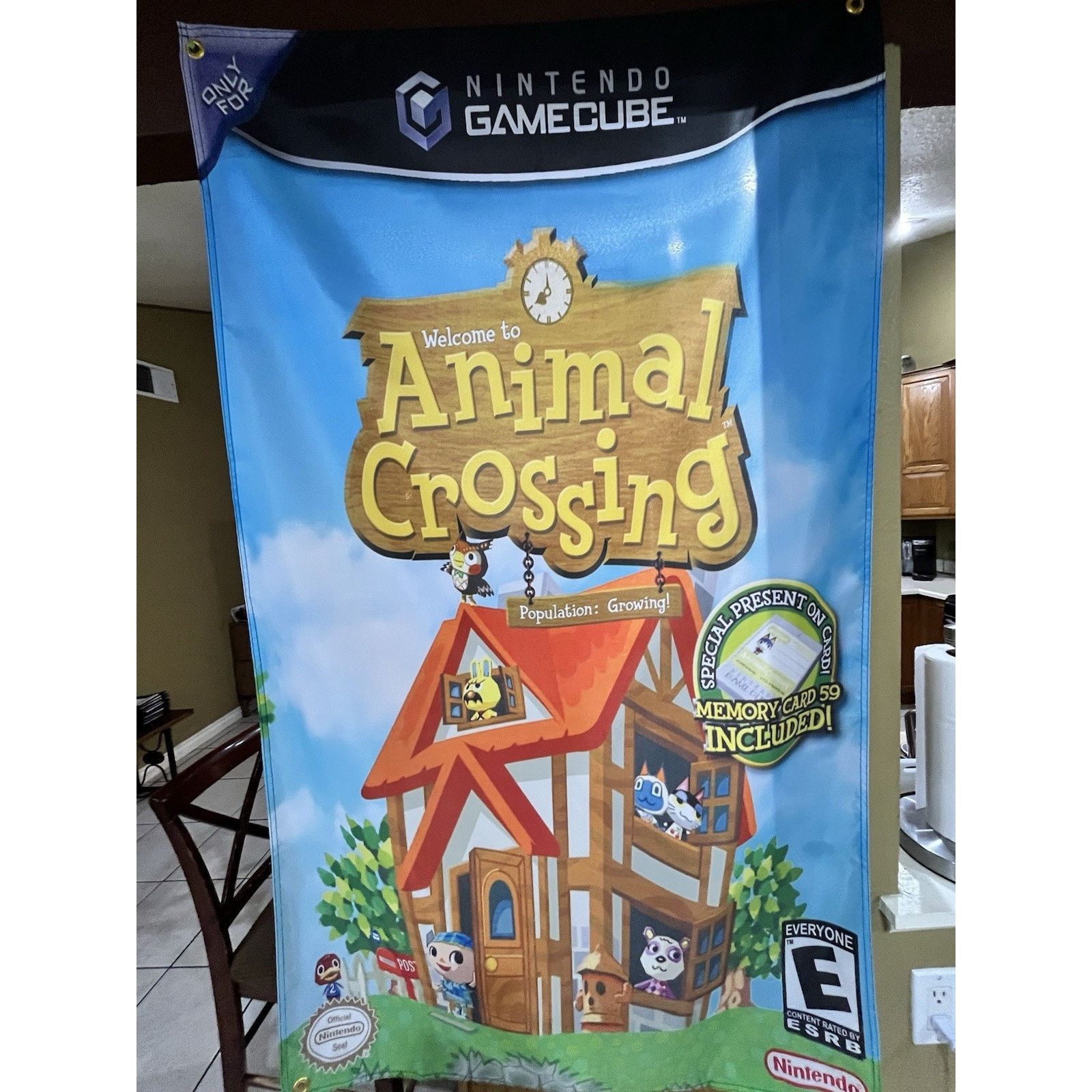 Nintendo Animal Crossing 5ft Flag Nintendo Gamecube 2005 Poster NGC Size ONE SIZE - 1 Thumbnail