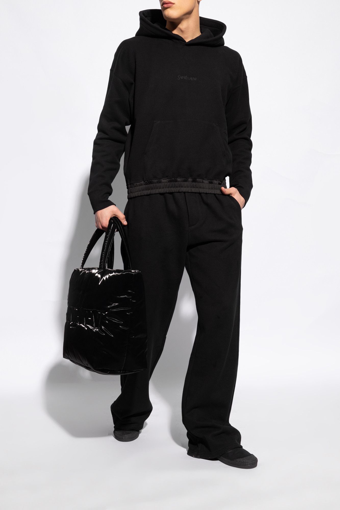 Saint Laurent Paris o1la1rc1a0526 776199 Wes Low-Top Sneakers in Canvas in Black Size US 10 / EU 43 - 3 Thumbnail
