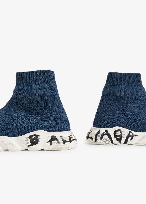 Balenciaga o1mt1gz0425 KIDS - Speed Graffiti Recycled Knit Sneakers Size US 5 / EU 37 - 2 Thumbnail