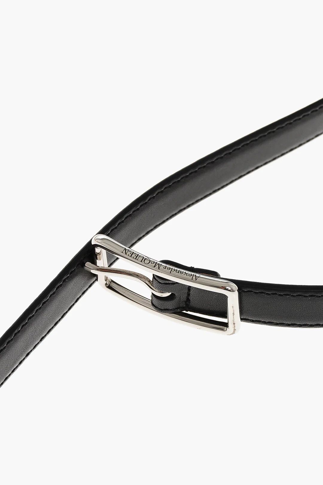 Alexander McQueen og1mm0426 Size: OS / Slim Leather Belt in Black Size ONE SIZE - 4 Thumbnail