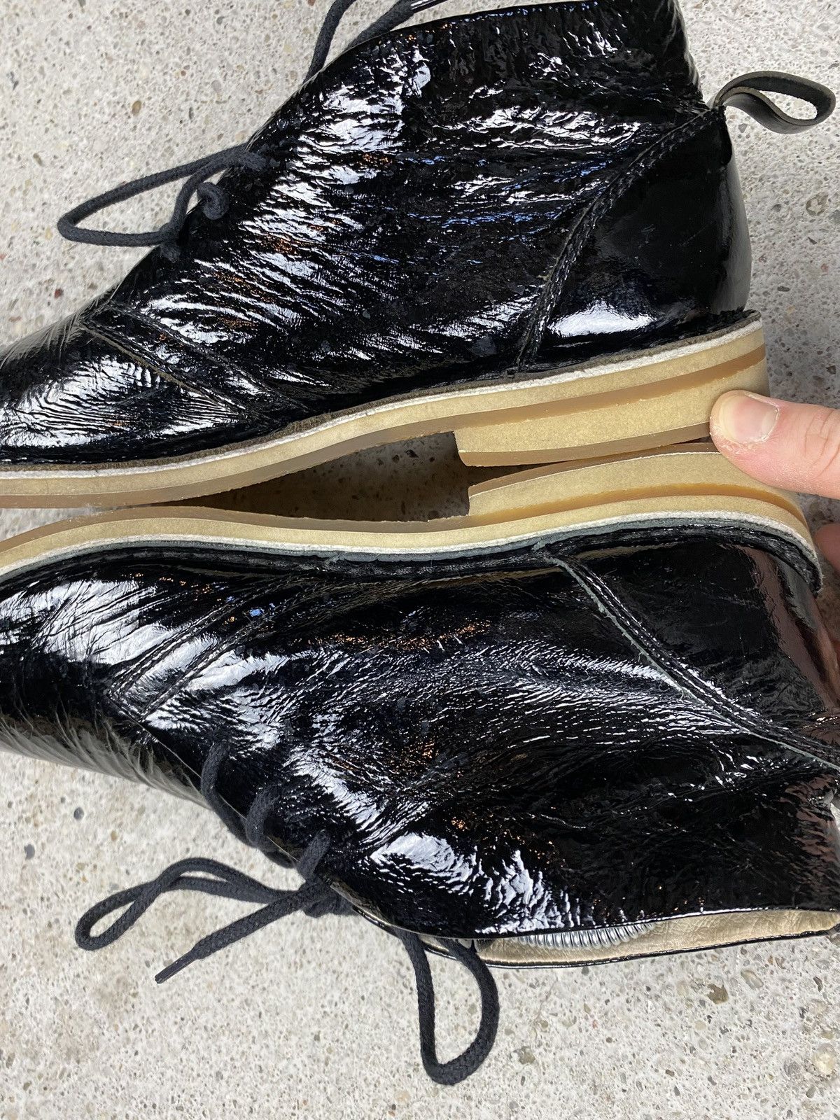 Diesel Diesel vintage patent leather shoes boots black transparent Size US 9 / EU 42 - 10 Thumbnail