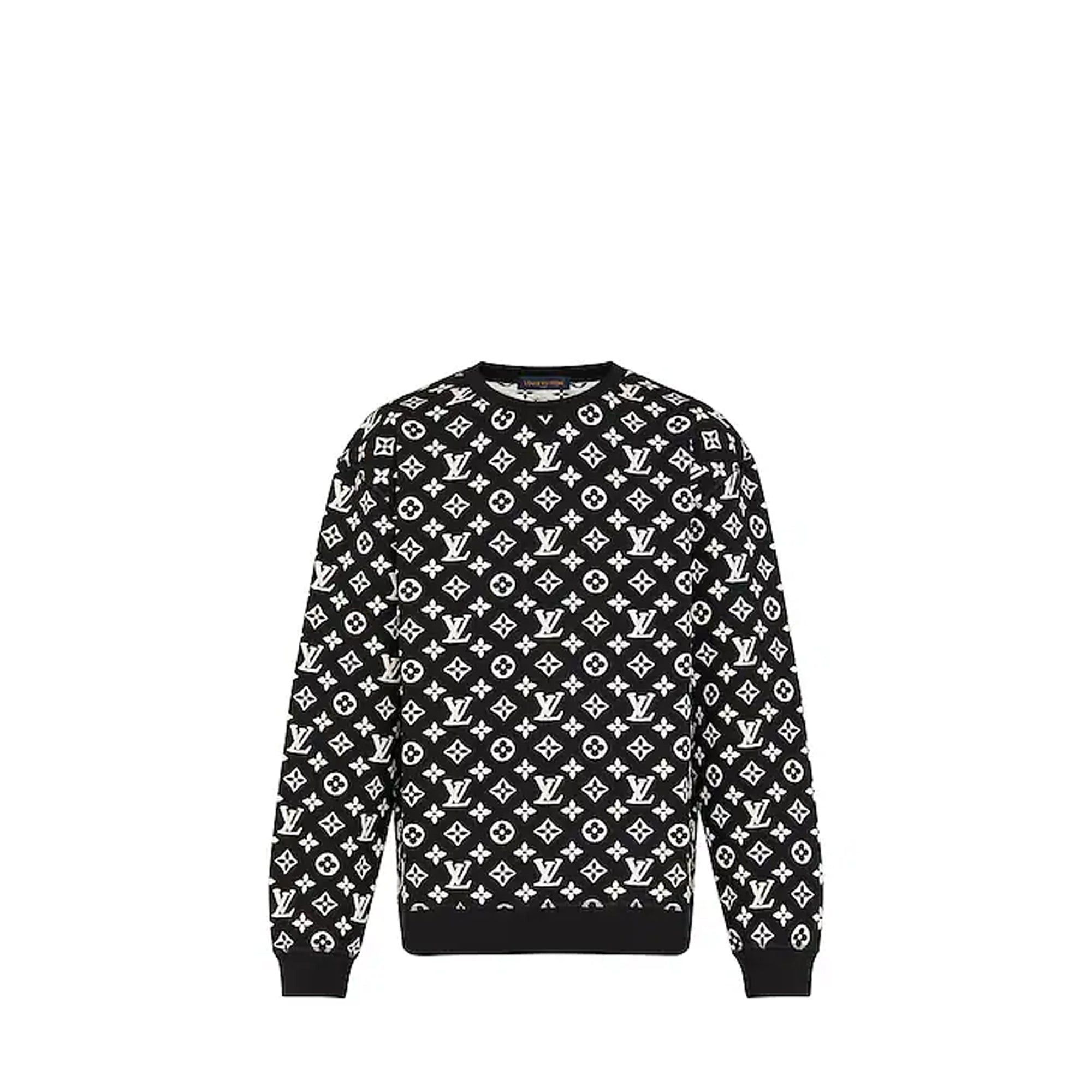 Louis Vuitton LOUIS VUITTON - Louis Vuitton sweater in black and white monogram cotton (M) Size US M / EU 48-50 / 2 - 1 Thumbnail