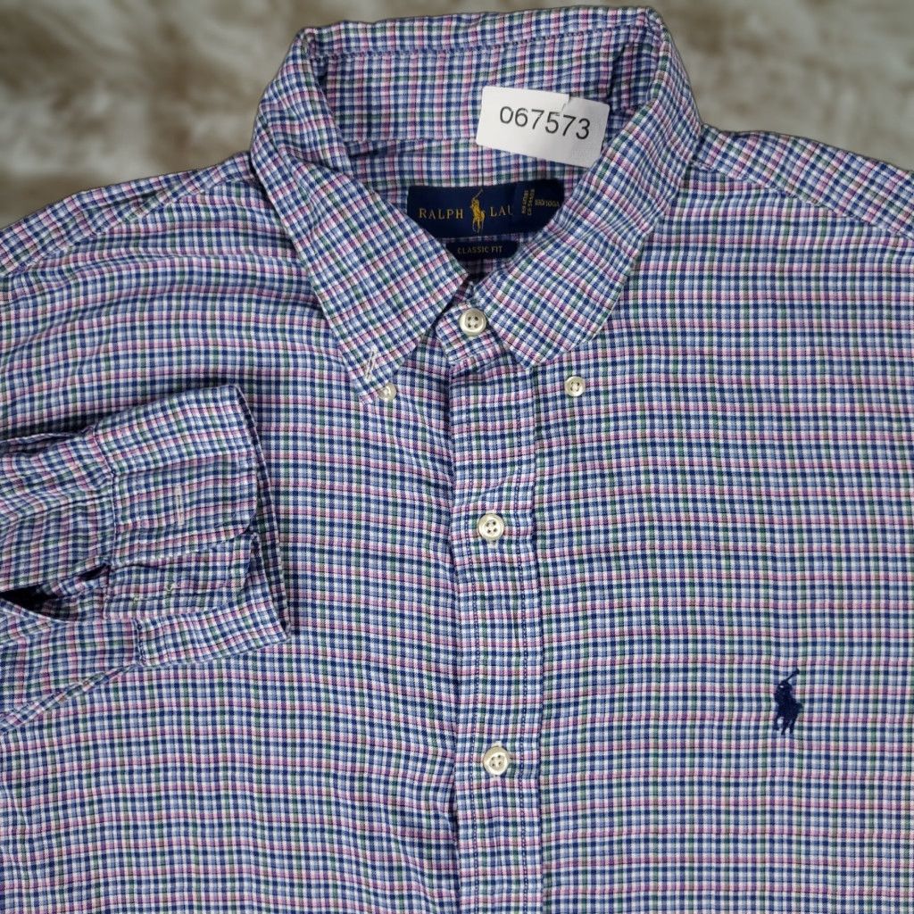 Ralph Lauren Ralph Lauren Shirt Mens Large Blue Pink Check Button Up Long Sleeve Casual Formal Business Party/Cocktail Workwear Size US L / EU 52-54 / 3 - 1 Thumbnail