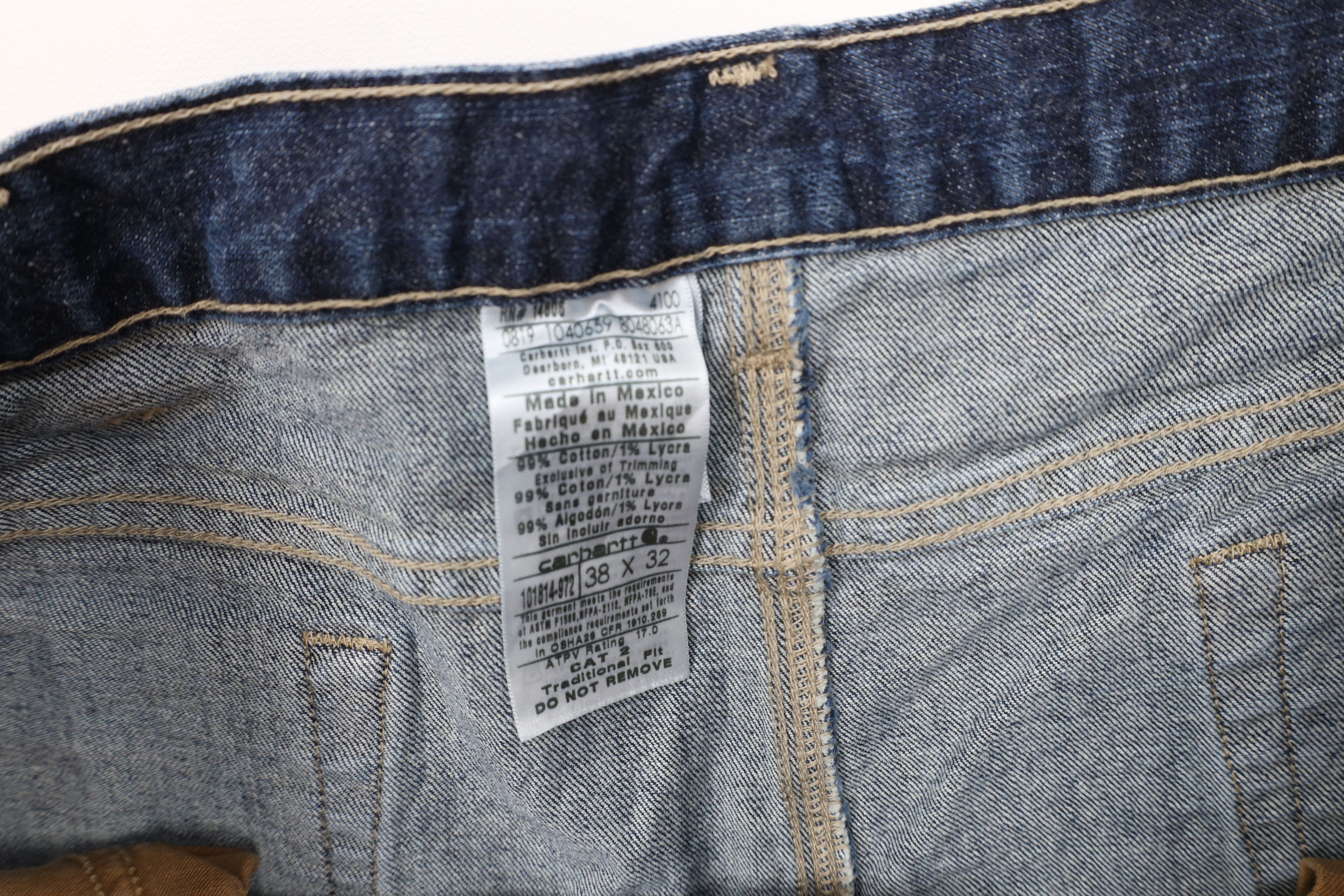 Carhartt × Vintage Vintage Y2K Carhartt FR Resistant Wide Leg Denim Jeans Blue Size US 38 / EU 54 - 10 Thumbnail