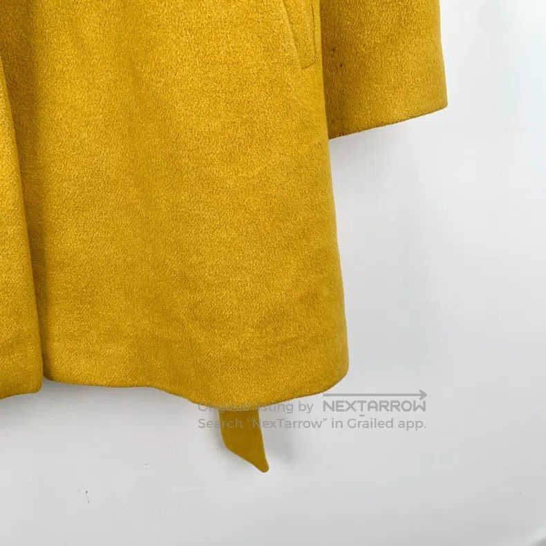 Max Mara Max Mara Brown Yellow Wool Lapel Belted Coat Jacket Size S / US 4 / IT 40 - 4 Thumbnail
