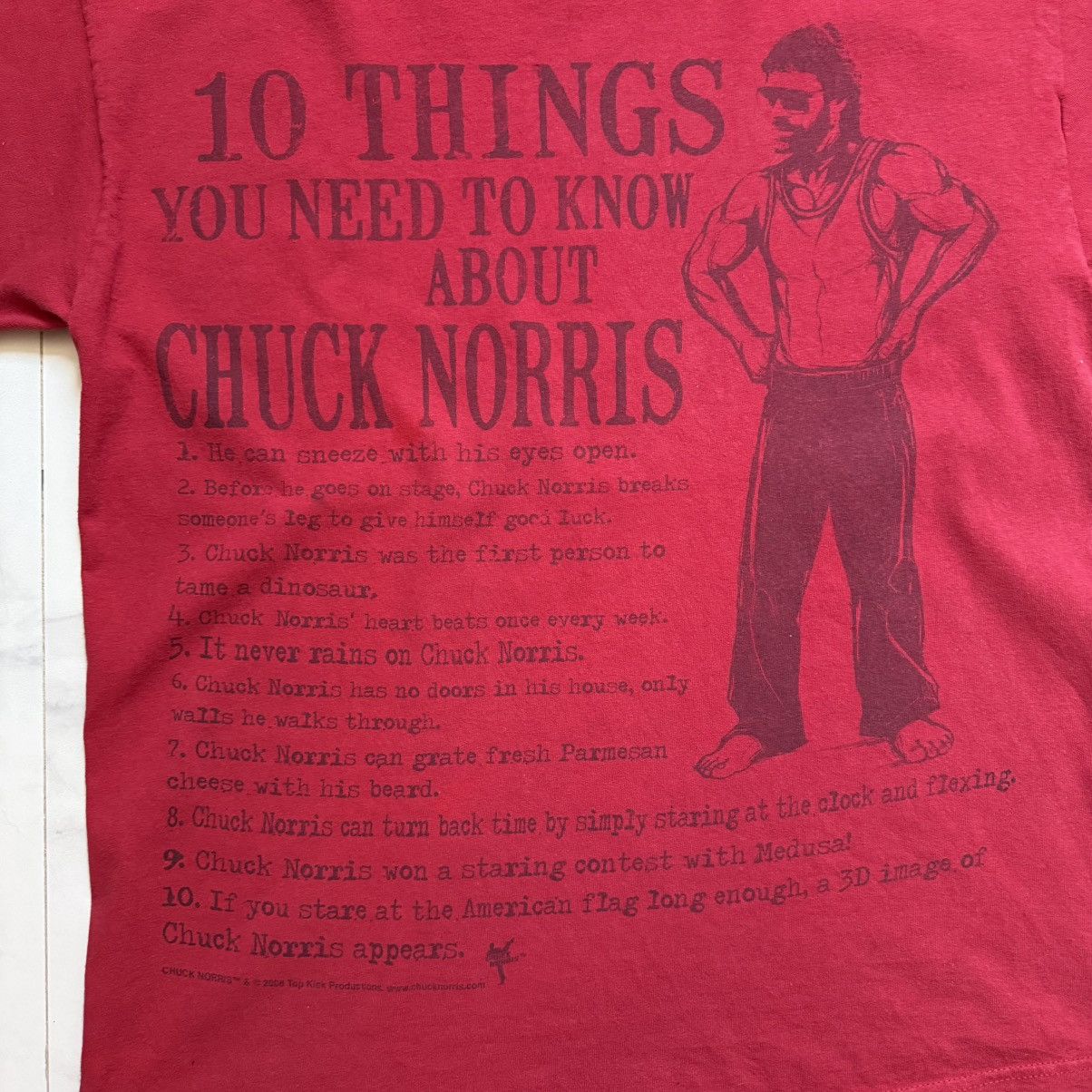 Vintage Vintage Y2K 10 Things About Chuck Norris T-Shirt Size US L / EU 52-54 / 3 - 4 Thumbnail