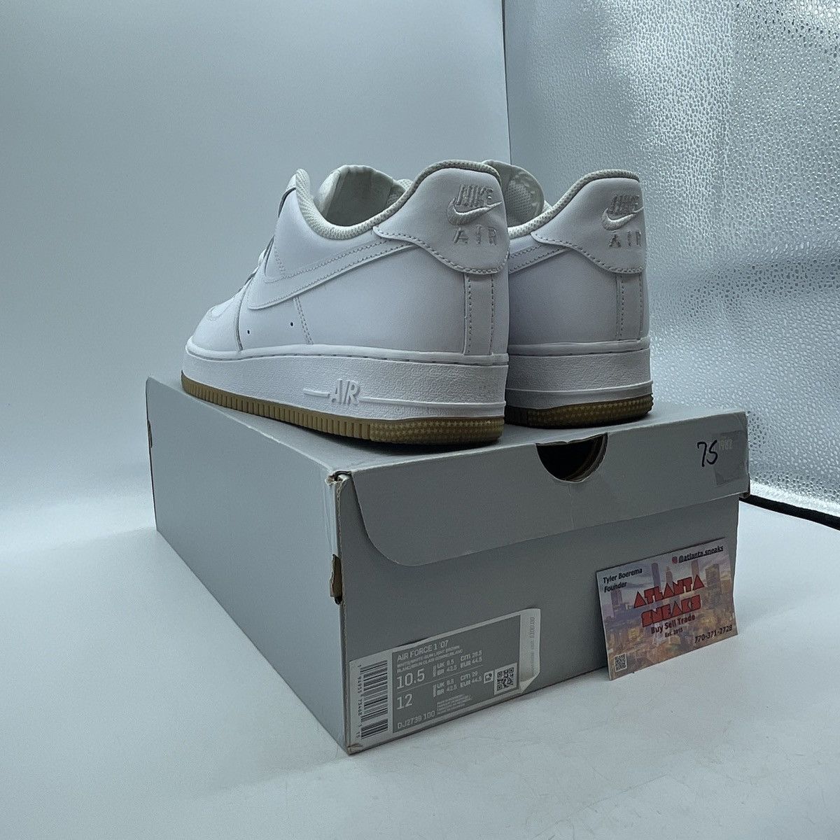 Nike Air Force 1 07 white gum light brown Size US 10.5 / EU 43-44 - 4 Thumbnail