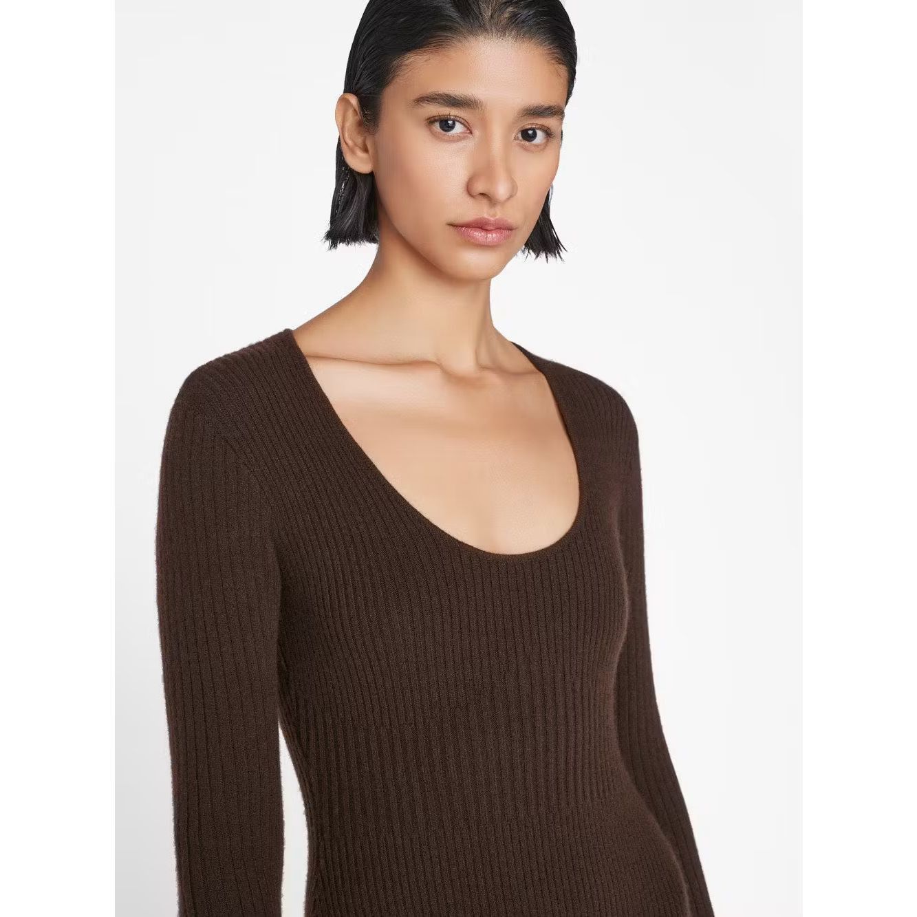 Frame Frame Ribbed Cashmere U-Neck Dress NWT medium Size M / US 6-8 / IT 42-44 - 3 Thumbnail