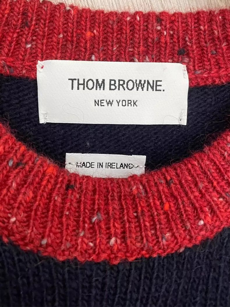Thom Browne Thom Browne Blue and red wool round collar sweater Size S / US 4 / IT 40 - 5 Thumbnail
