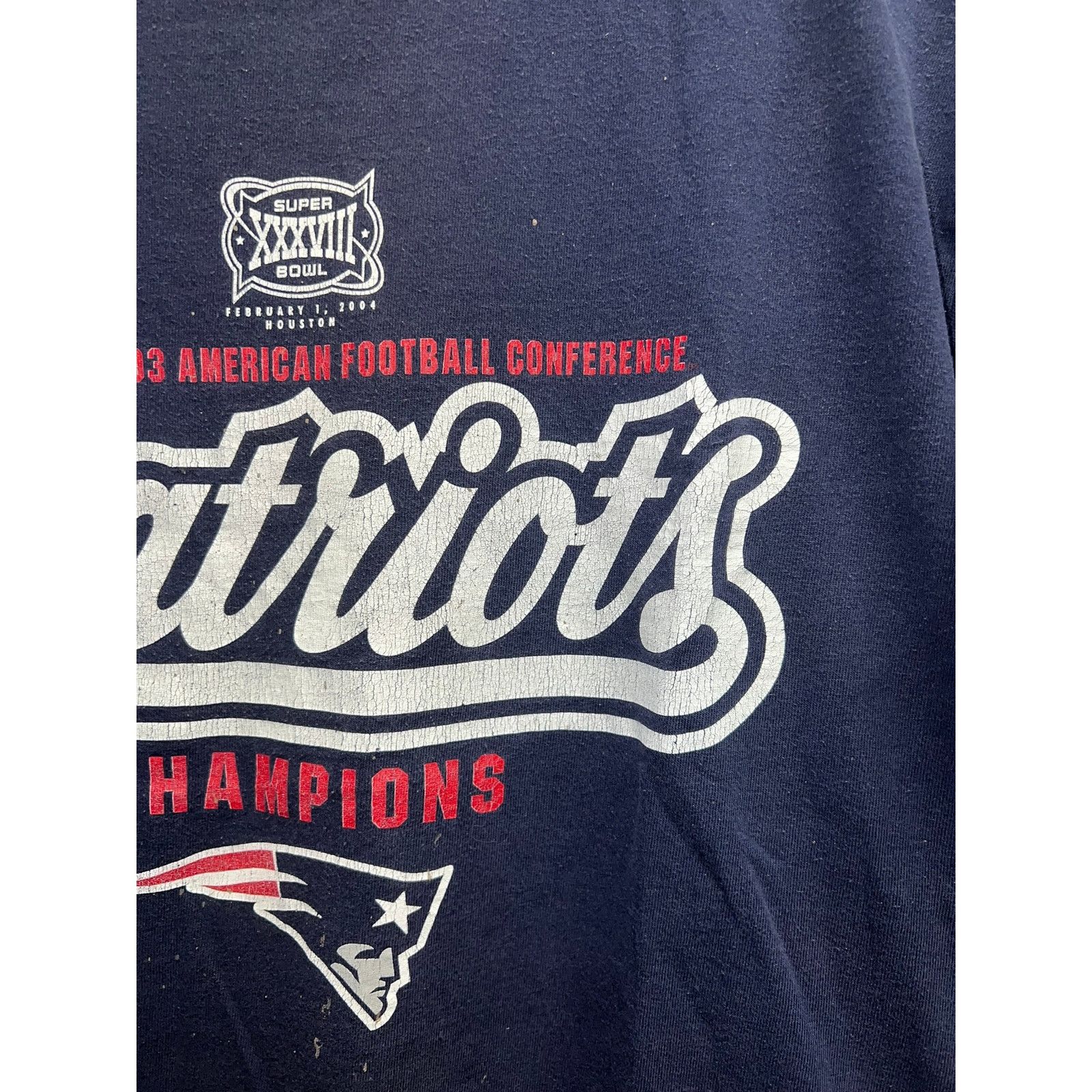 Delta Vintage New England Patriots Shirt Super Bowl AFC Tee 2003 Size US M / EU 48-50 / 2 - 5 Thumbnail