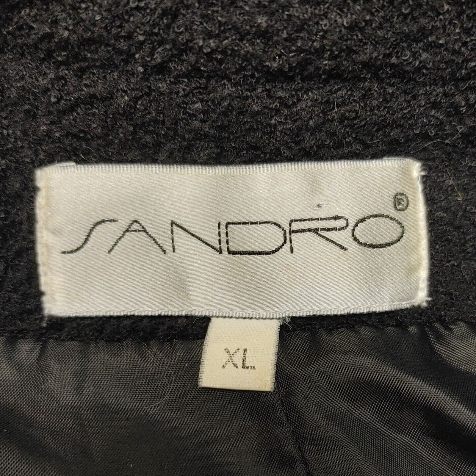 Sandro Sandro Womens XL Black Lined Peacoat Jacket Fall Harvest Size XL / US 12-14 / IT 48-50 - 3 Thumbnail
