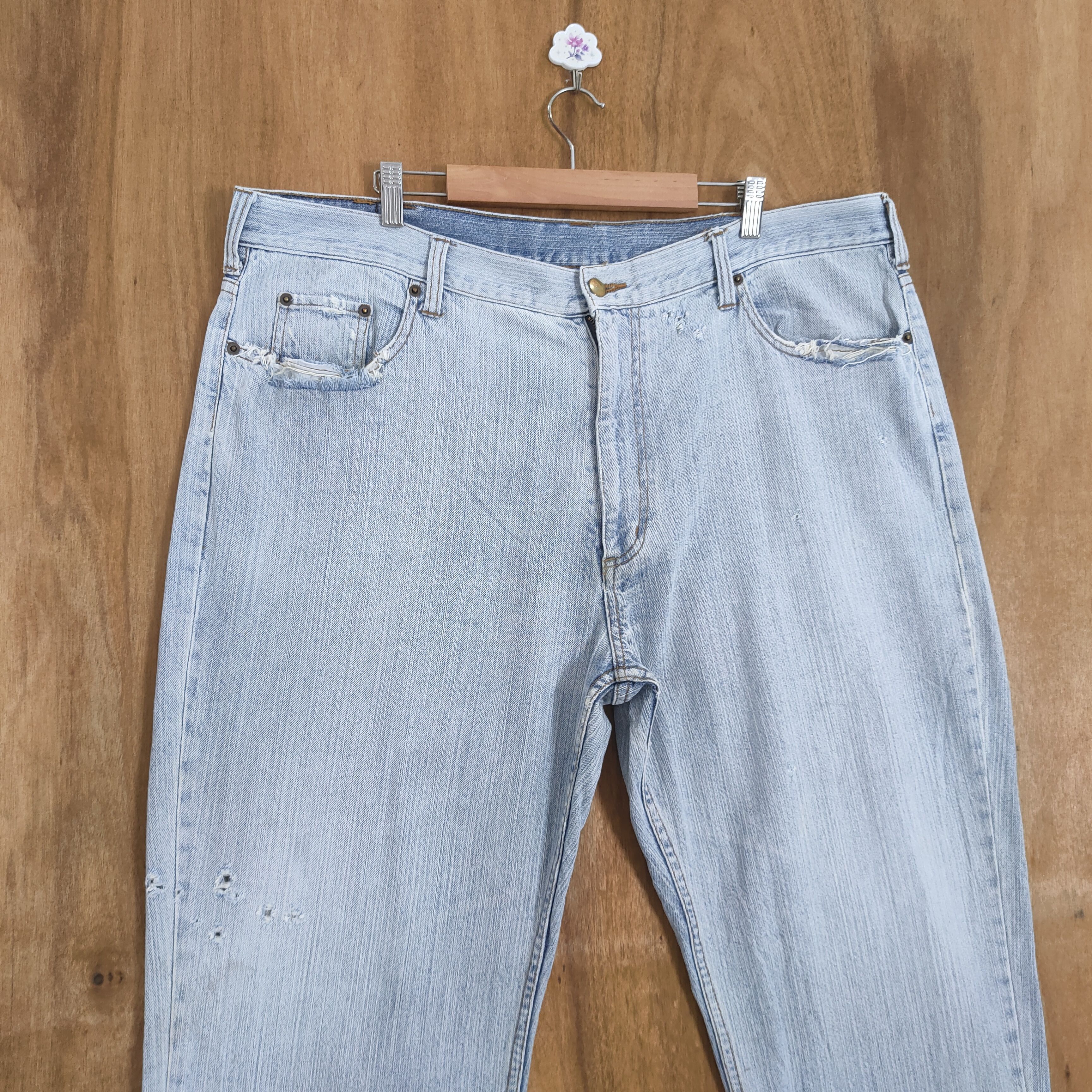 Japanese Brand × Jean VINTAGE CASER FADED DISTRESSED JEANS PANTS Size US 42 / EU 58 - 3 Thumbnail